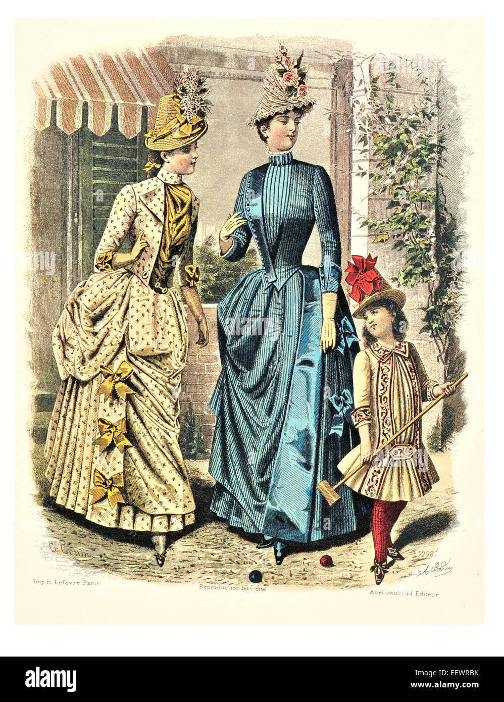 La Mode Illustree trajes de época victoriana moda vestido vestidos vestido falda velo cuff florituras muselina Bordado la tapa Fotografía de - Alamy