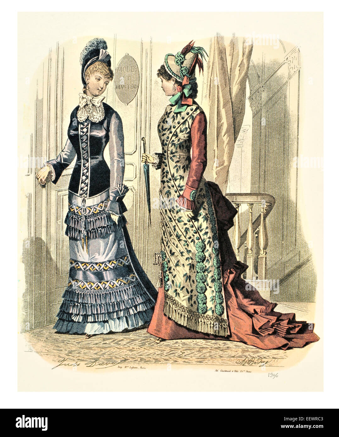 La Mode Illustree 1896 trajes de época victoriana moda vestido vestidos  vestido falda velo cuff lujos tapa muselina bordado Fotografía de stock -  Alamy