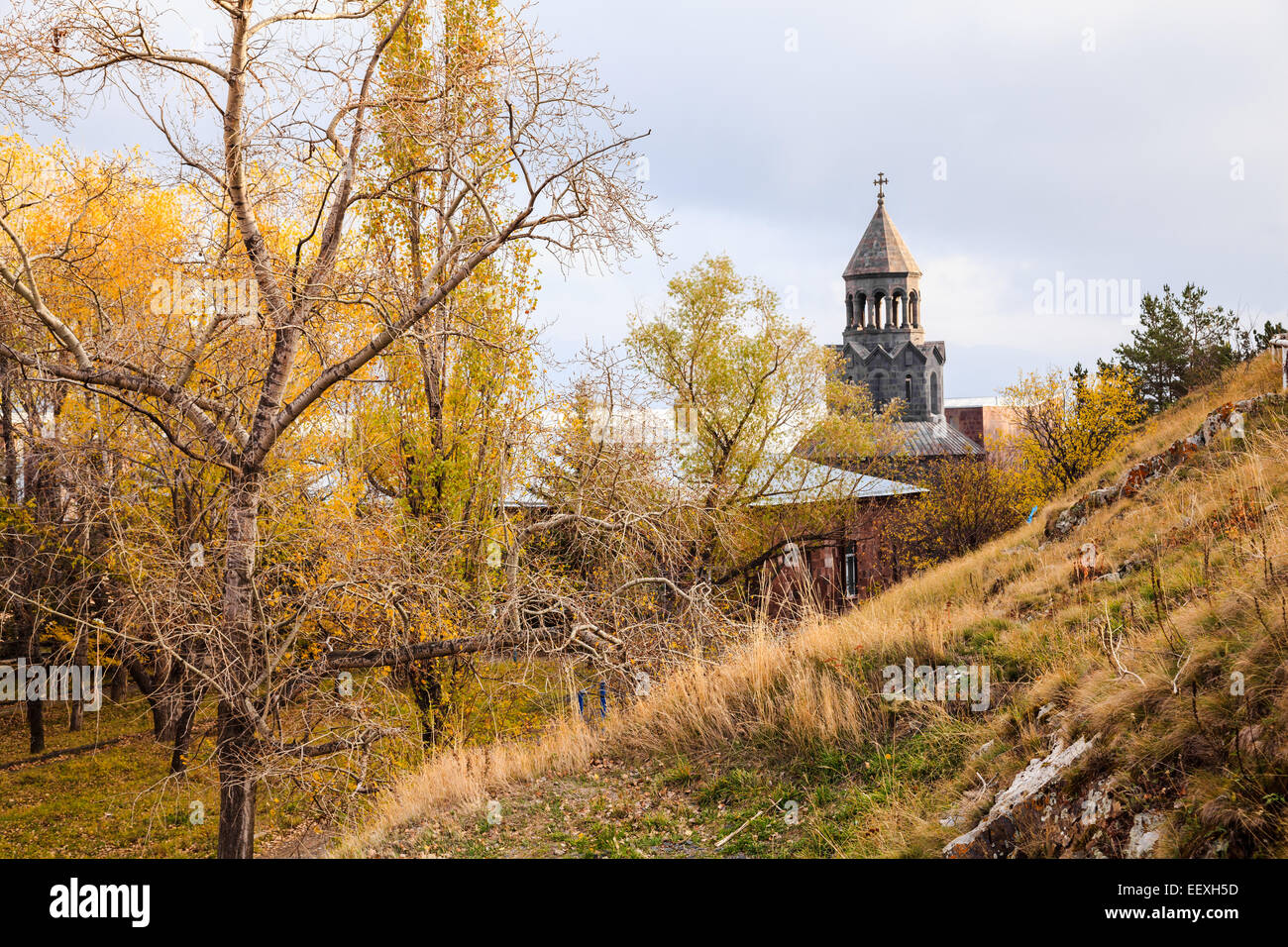 Sevanavank monasterio situado en la orilla del lago Sevan en Armenia Foto de stock