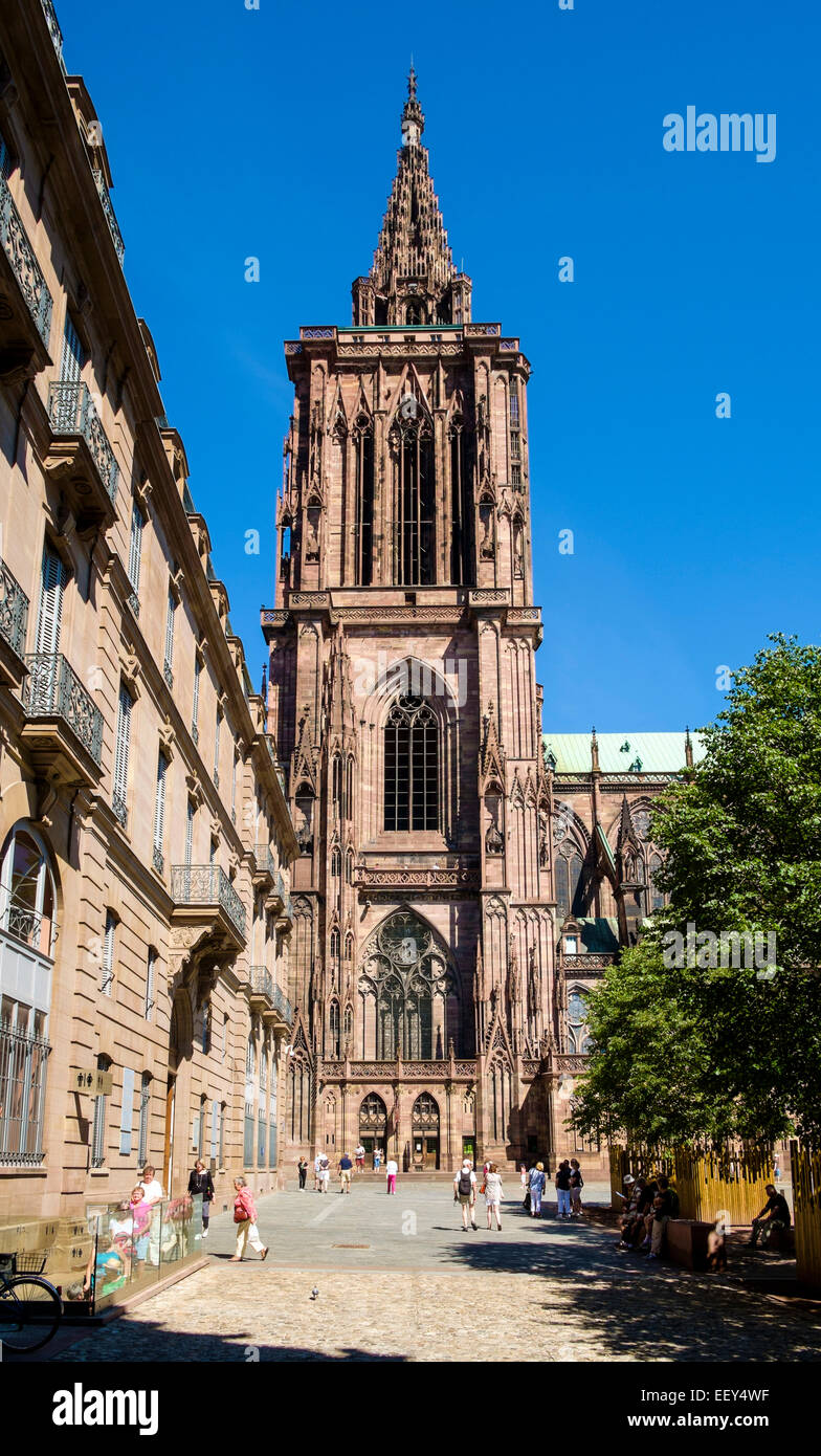 La catedral de Estrasburgo, la Petite France Old Town, Estrasburgo, Francia, Europa Foto de stock
