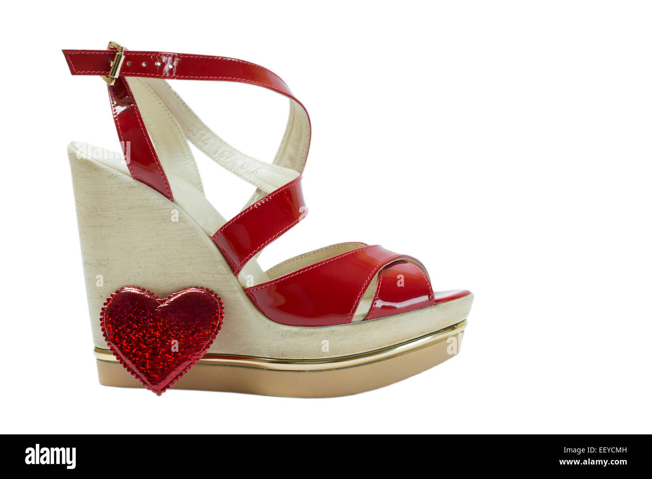 Un par sandalias de mujer rojo Fotografía de stock - Alamy