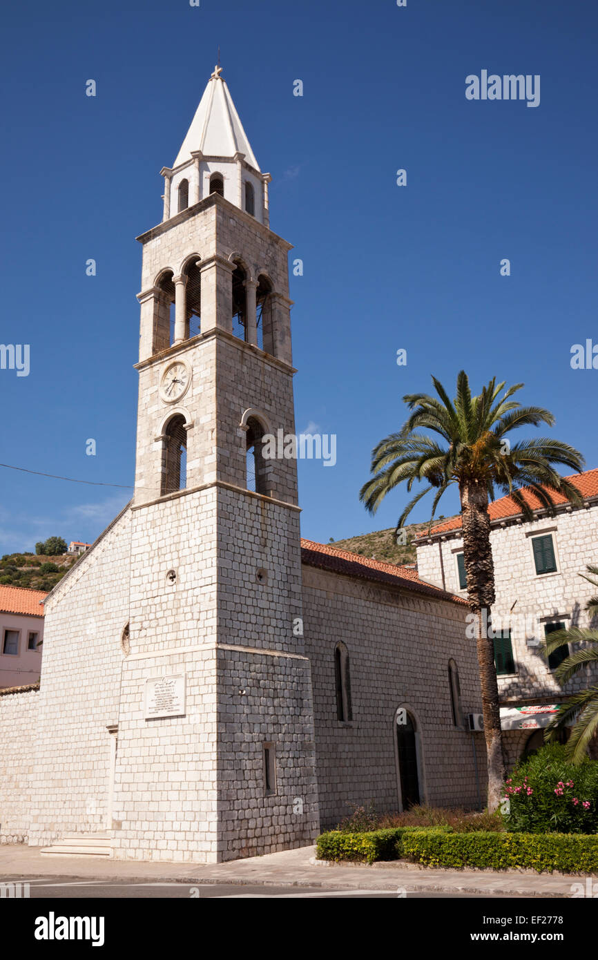 Iglesia de la Santa Cruz, el barrio de Lapad de Dubrovnik, Croacia Foto de stock