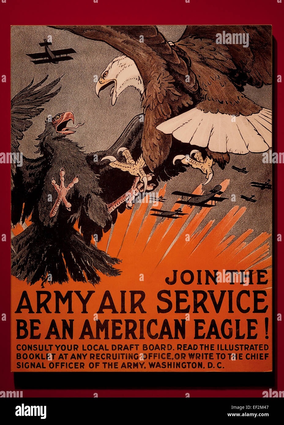 Unirse al Servicio Aéreo del Ejército cartel de WWI, circa 1917 - EE.UU. Foto de stock