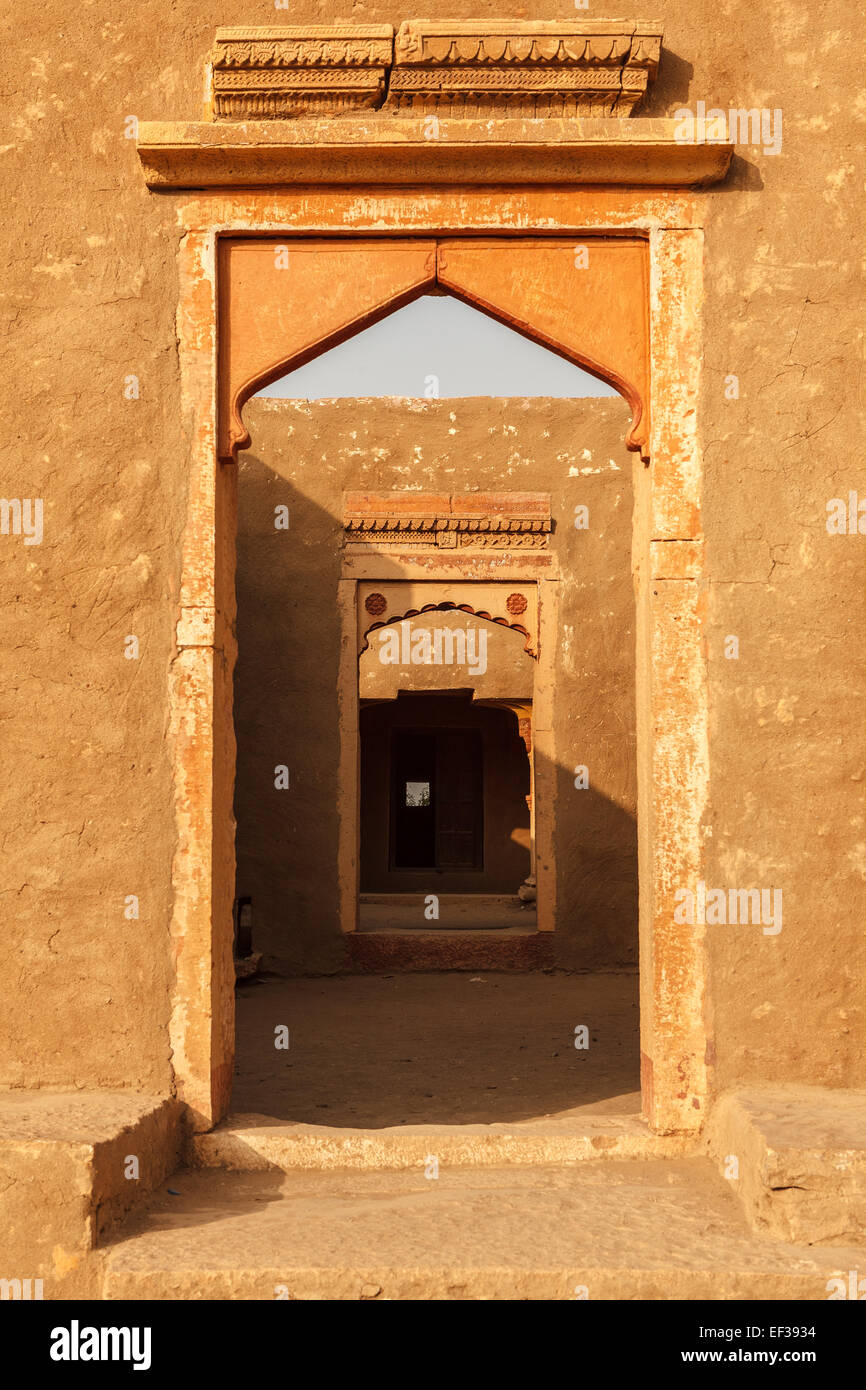 Kuldhara ,abandonados y las ruinas de la ciudad de Jaisalmer, Rajasthan, India. Foto de stock