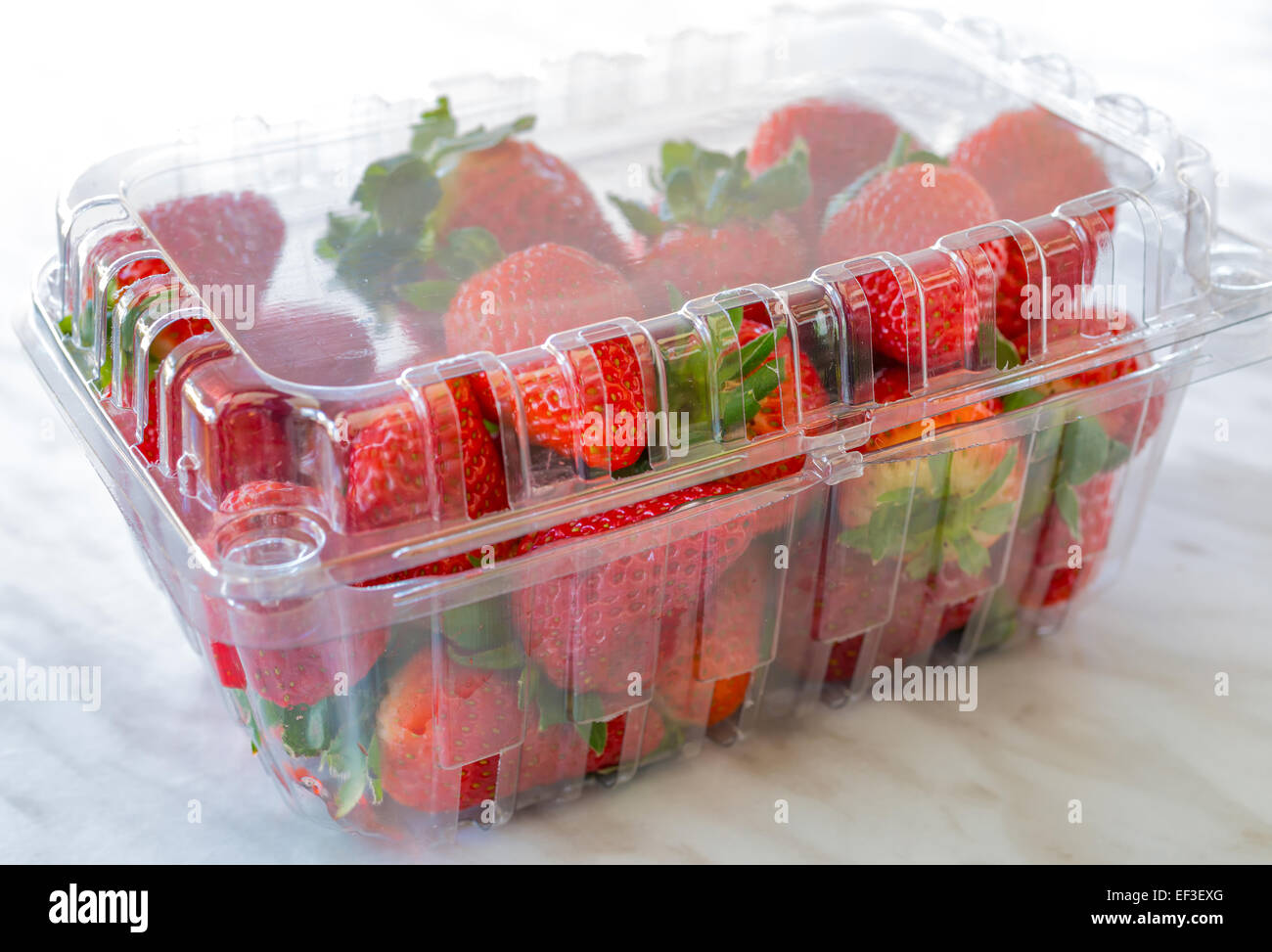 Fresas frescas en cajas de plástico Fotografía de stock - Alamy
