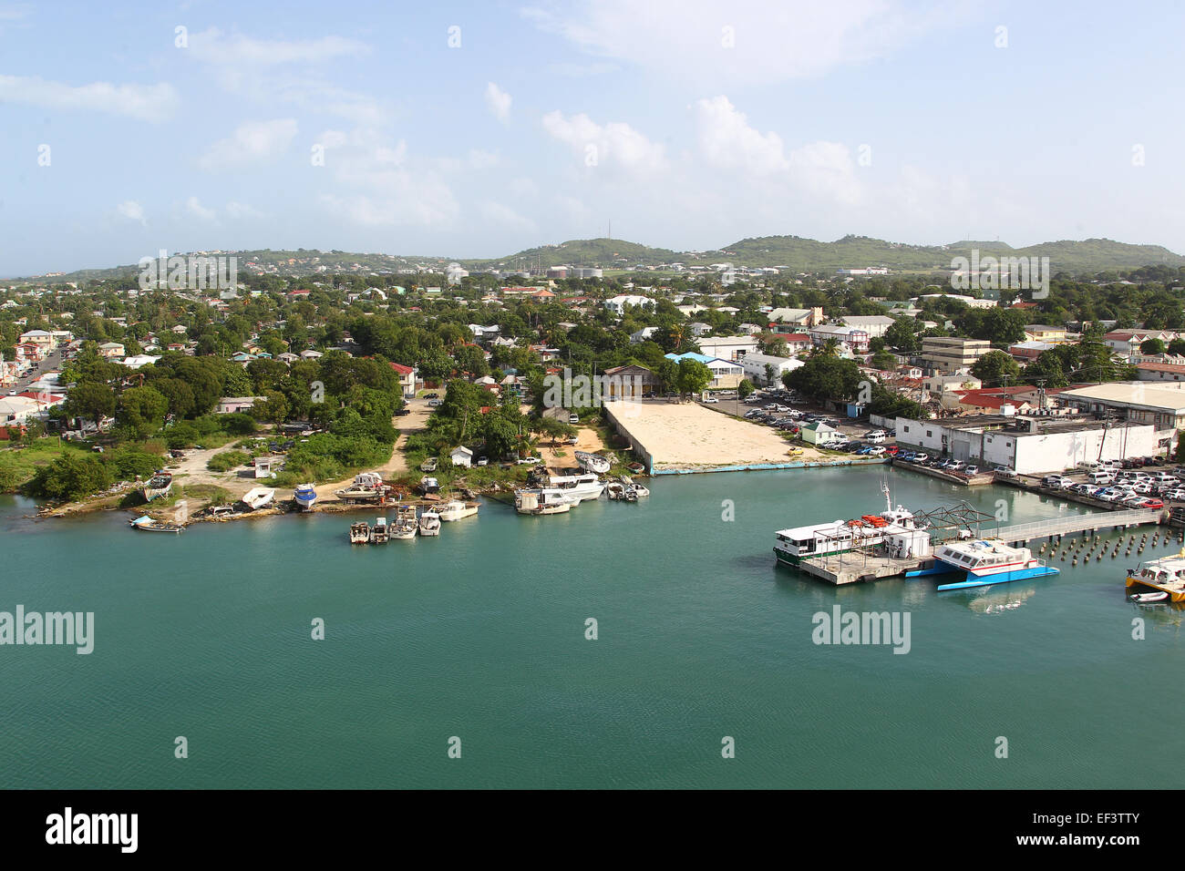 La isla de Antigua en el Caribe Foto de stock