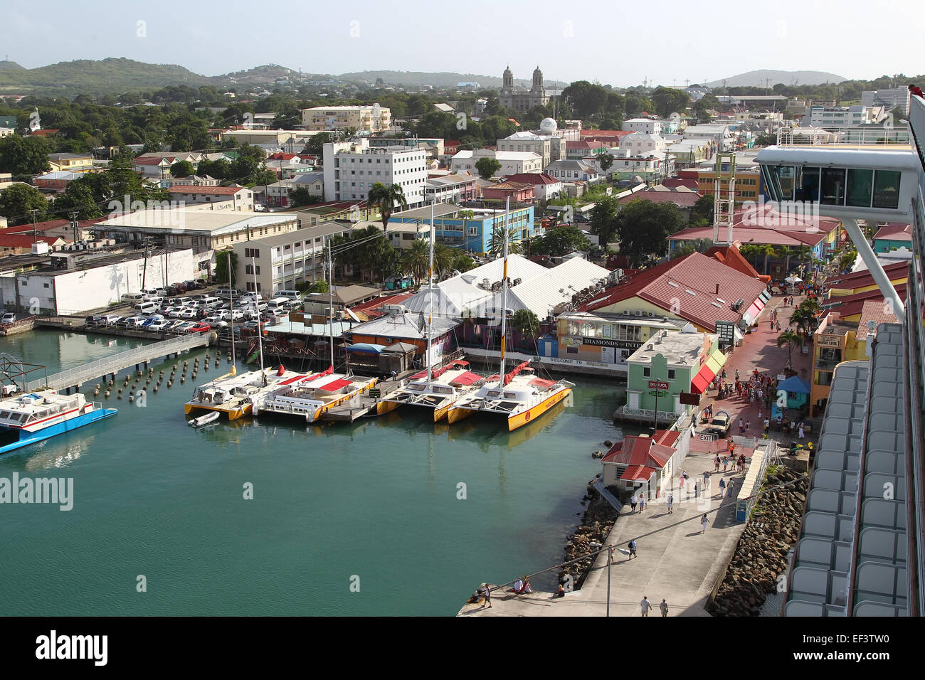 La isla de Antigua en el Caribe Foto de stock