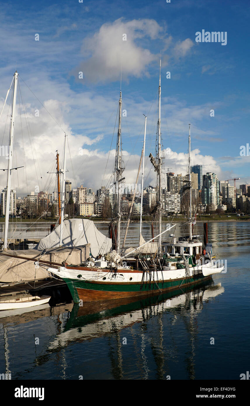 Estrella del Norte de la isla de Herschel arctic Tall Ship atracó en el puerto de patrimonio, el Museo Marítimo de Vancouver, Vancouver, BC, Canadá Foto de stock