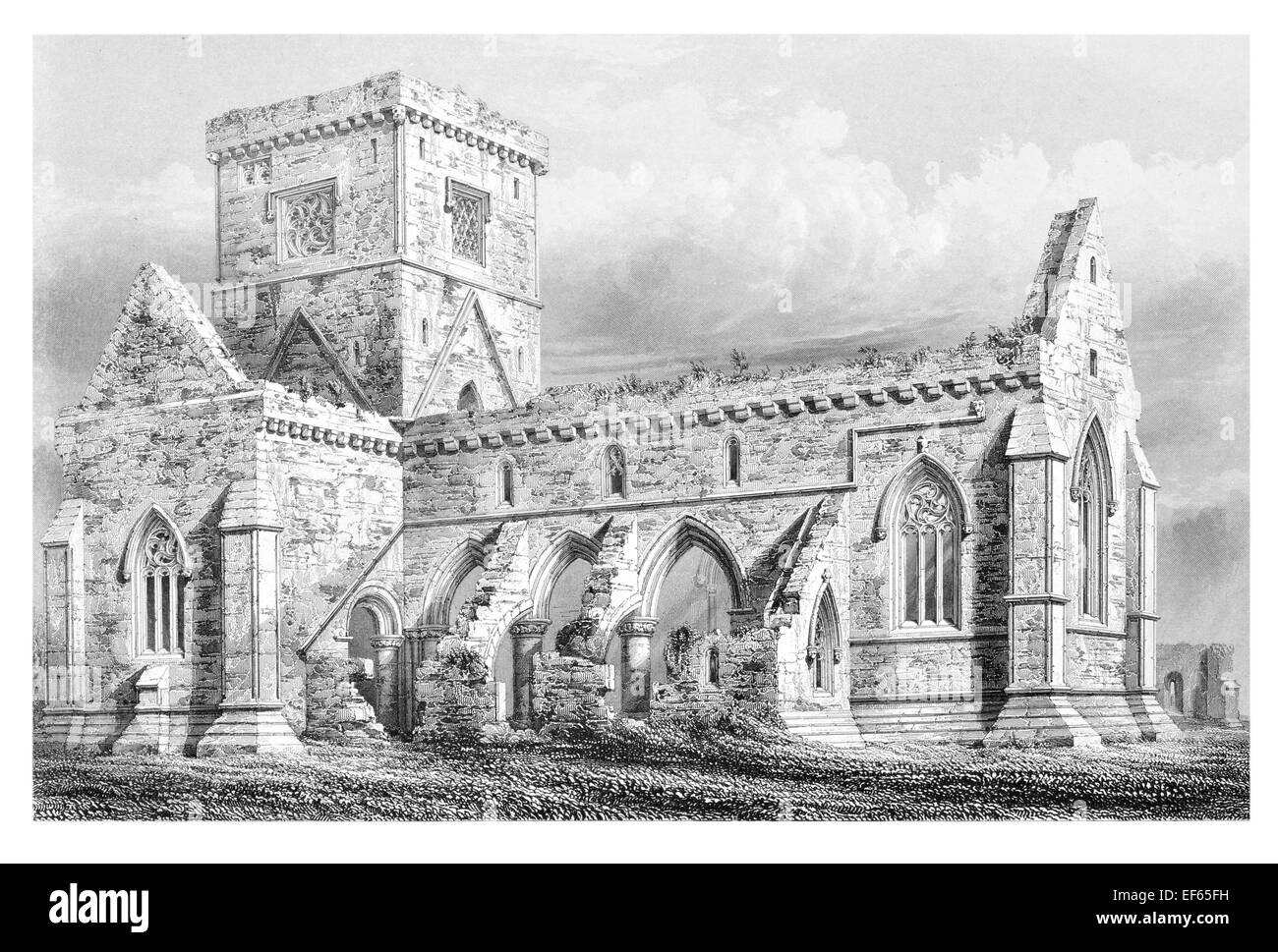 1852 La Abadía de Iona iglesia ecuménica Chaluim Chille Inner Hebrides Ross Mull Gaelic monaquismo Santa Columba Foto de stock