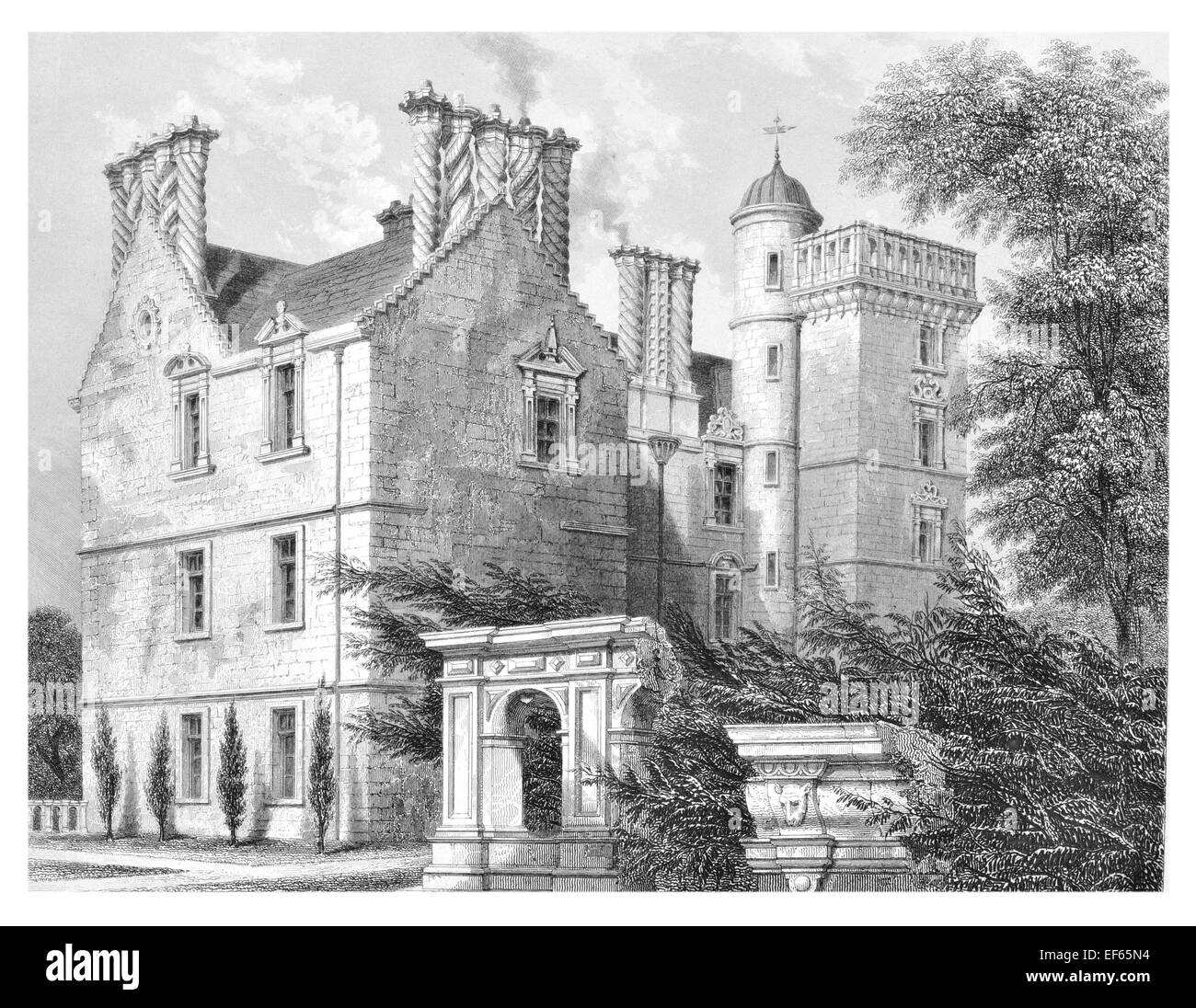 1852 Wintoun Winton House near Tranent Pencaitland Tranent East Lothian Foto de stock