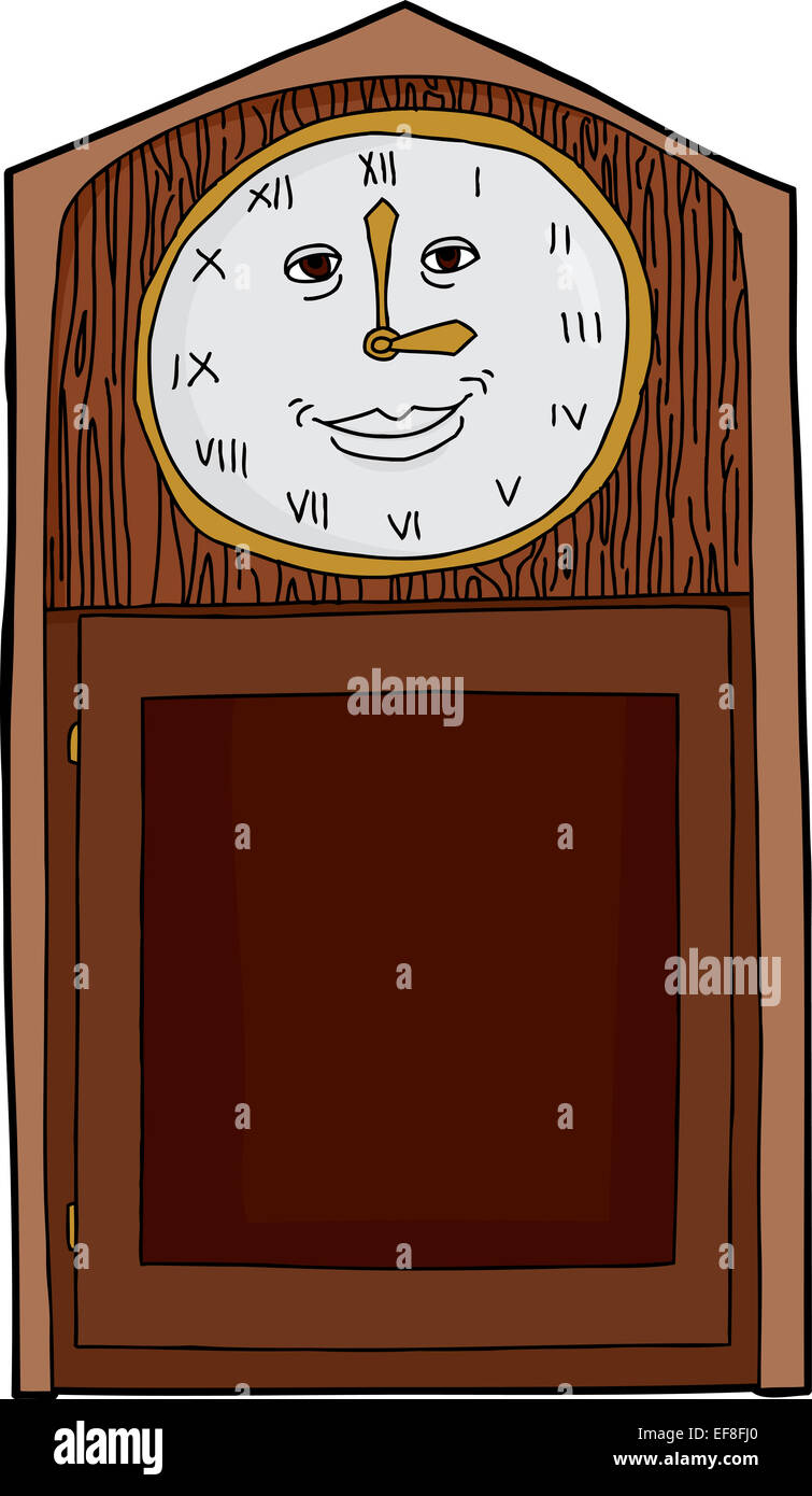 Reloj Antiguo De Dibujos Animados Con Numeros Romanos Y Rostro