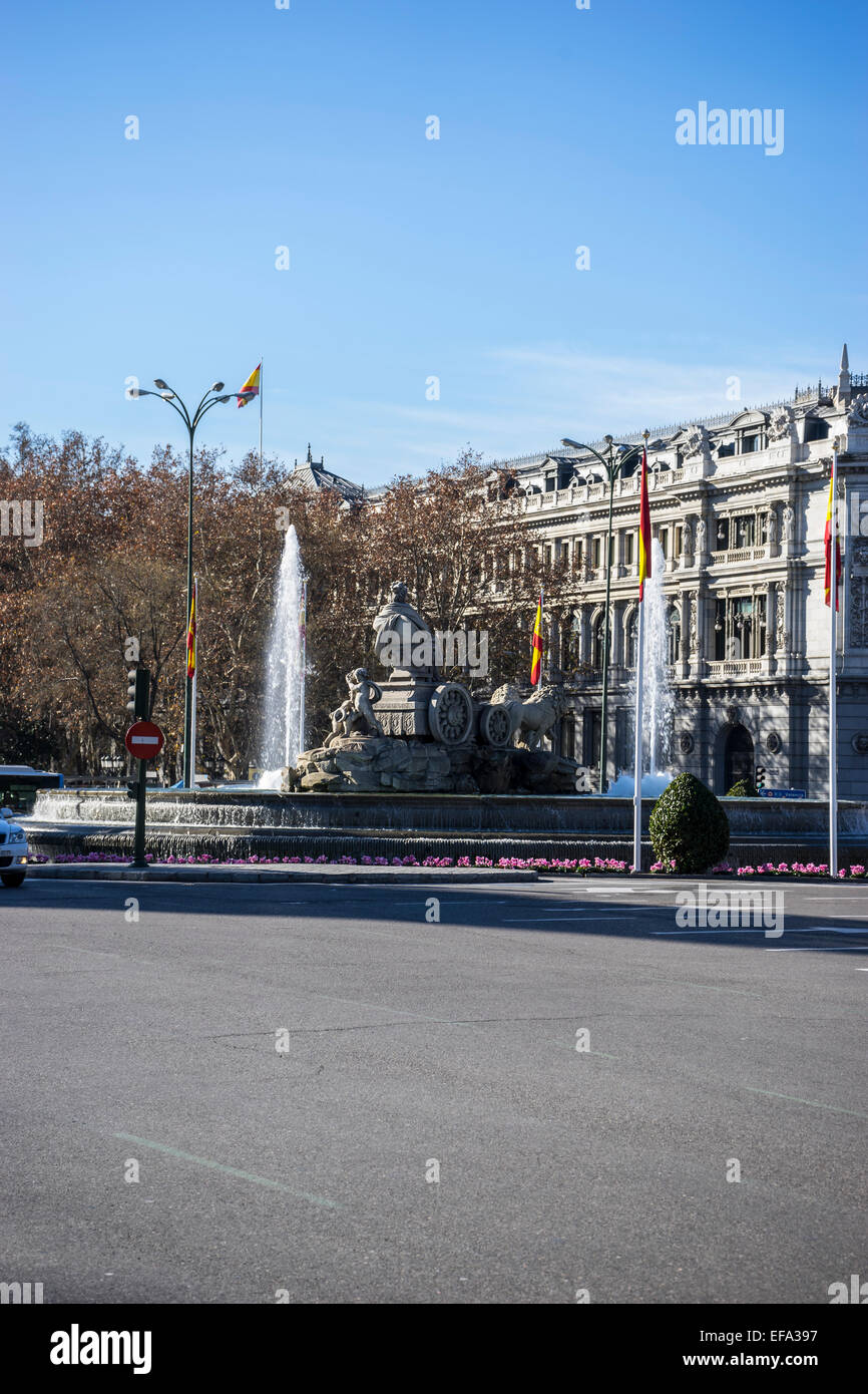 La mítica Fuente de la Cibeles, la capital de España, Madrid Foto de stock