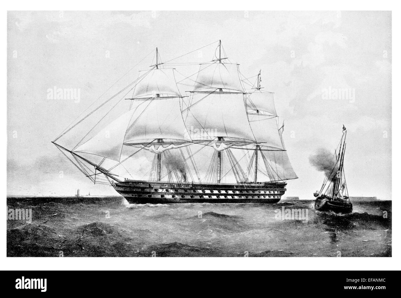H.M.S. Orion 91 Gun 1854 sirvió en el Mar Báltico de 1855 vendido 1867 y roto Foto de stock