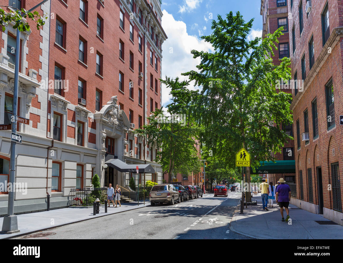 Henry Street en Brooklyn Heights, Brooklyn, Nueva York, NY, EE.UU. Foto de stock