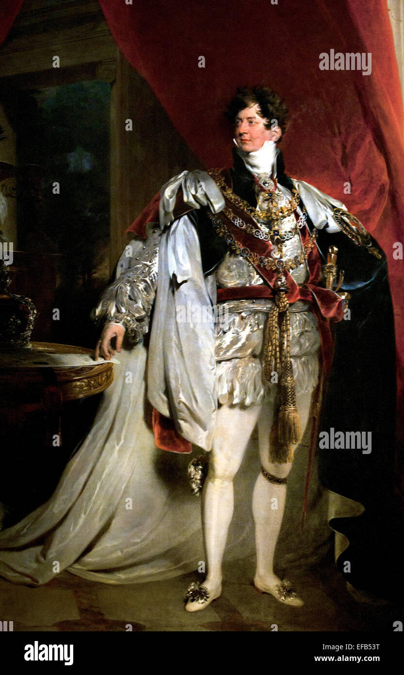 El Príncipe Regente, más tarde Jorge IV, rey de Inglaterra (1762-1830) en su liga batas, 1816 Lawrence, SIR THOMAS (1769-1830) Foto de stock