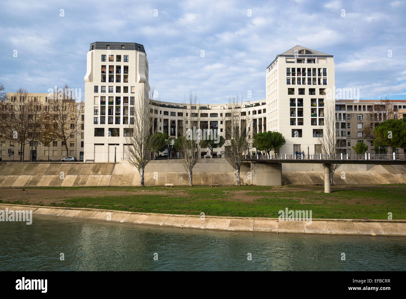 La arquitectura posmoderna, Montpellier, Francia Foto de stock