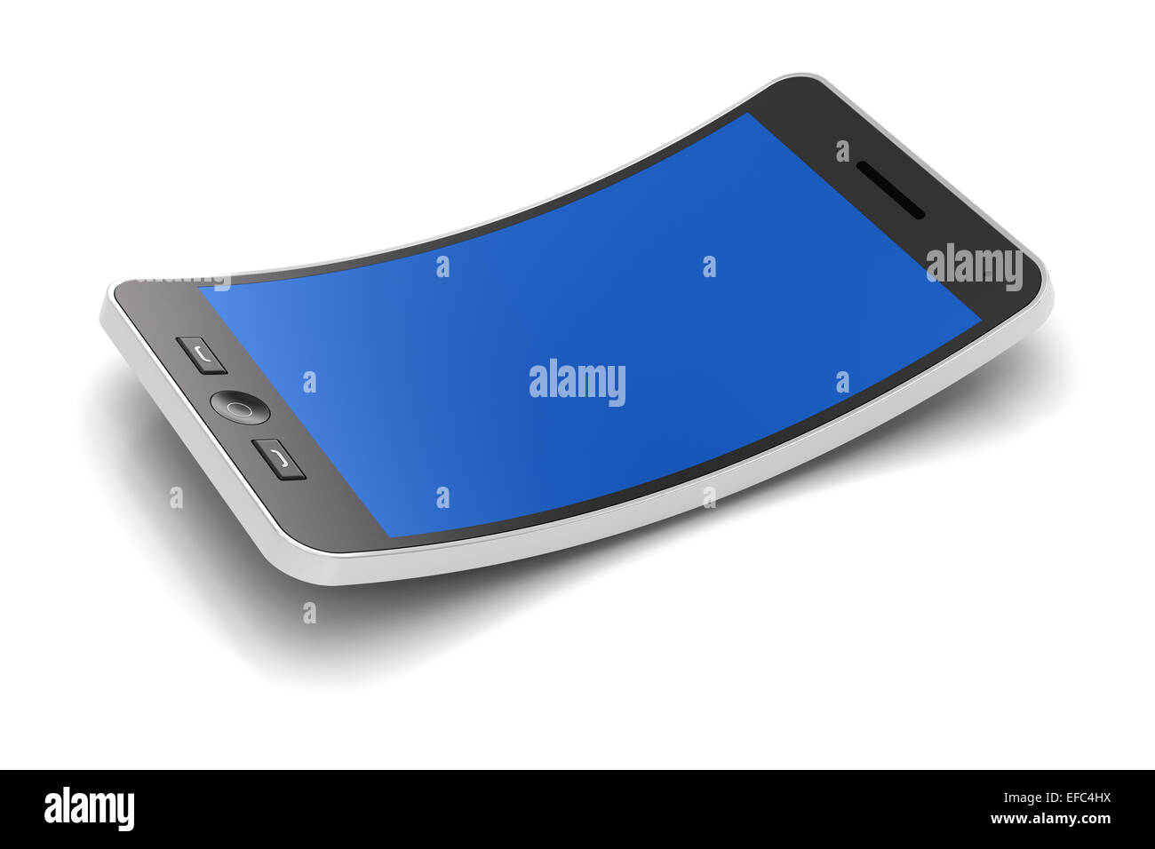 Smartphone FLEXIBLE, 3D Render Foto de stock