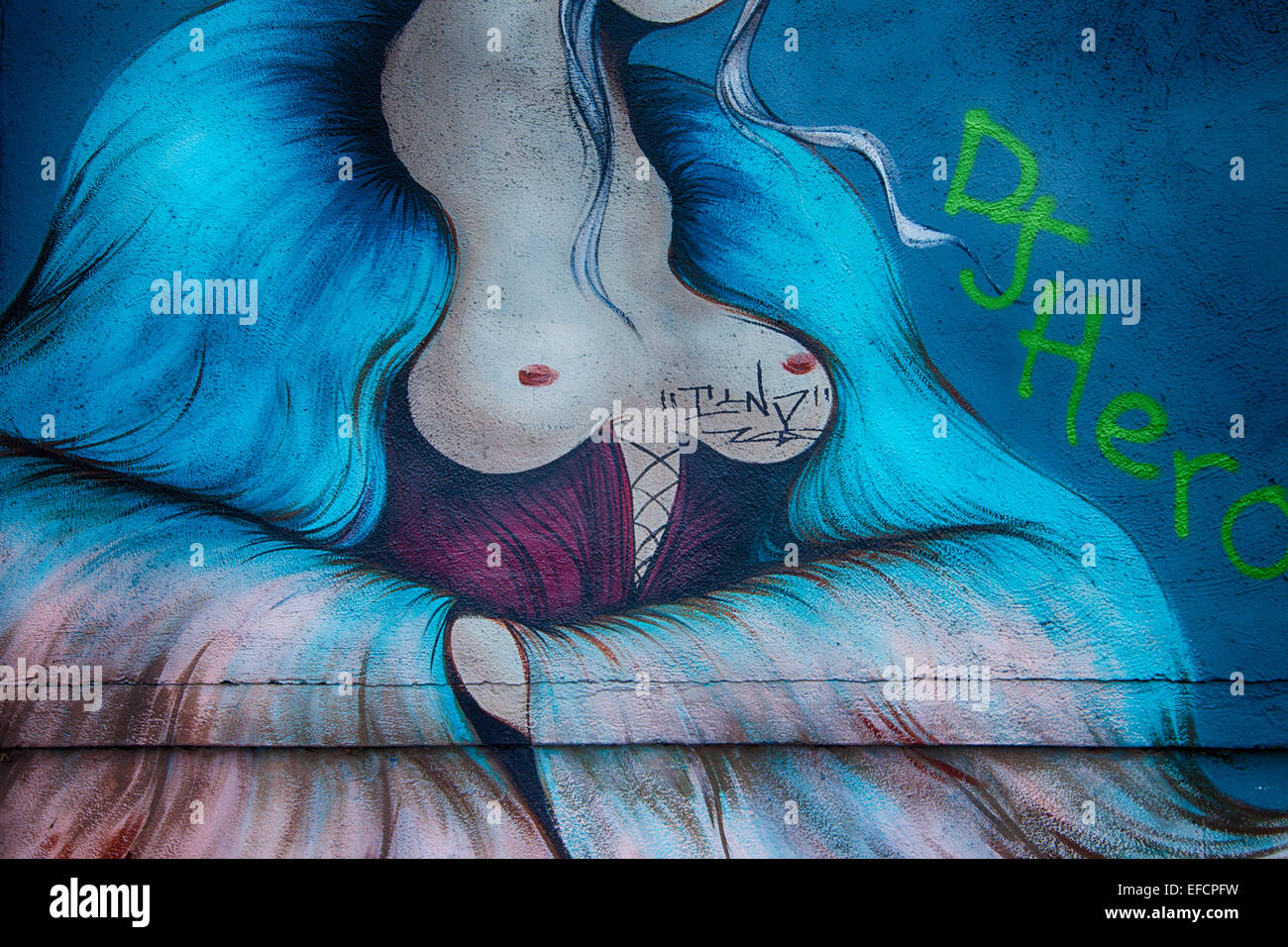 Arte en la calle, en el centro de Los Ángeles, California Foto de stock