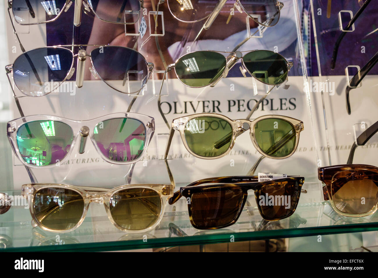 Miami Beach Florida,tienda de negocios optician optometrist,venta de  gafas,Solaris Longchamp Carrera Ray-Ban,gafas de sol frames,FL181205141  Fotografía de stock - Alamy