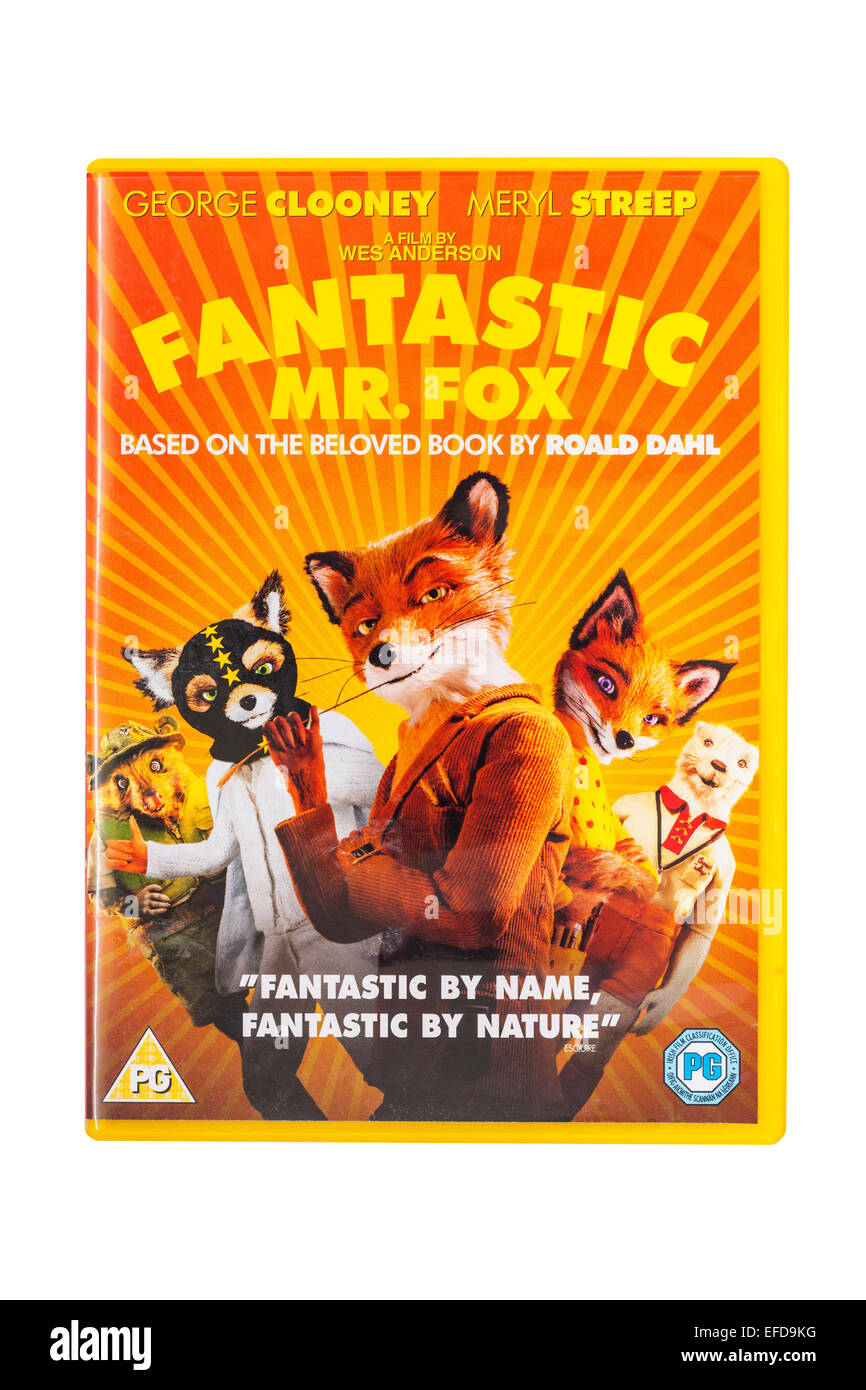 El Fantástico Sr. Fox Film DVD sobre un fondo blanco. Foto de stock