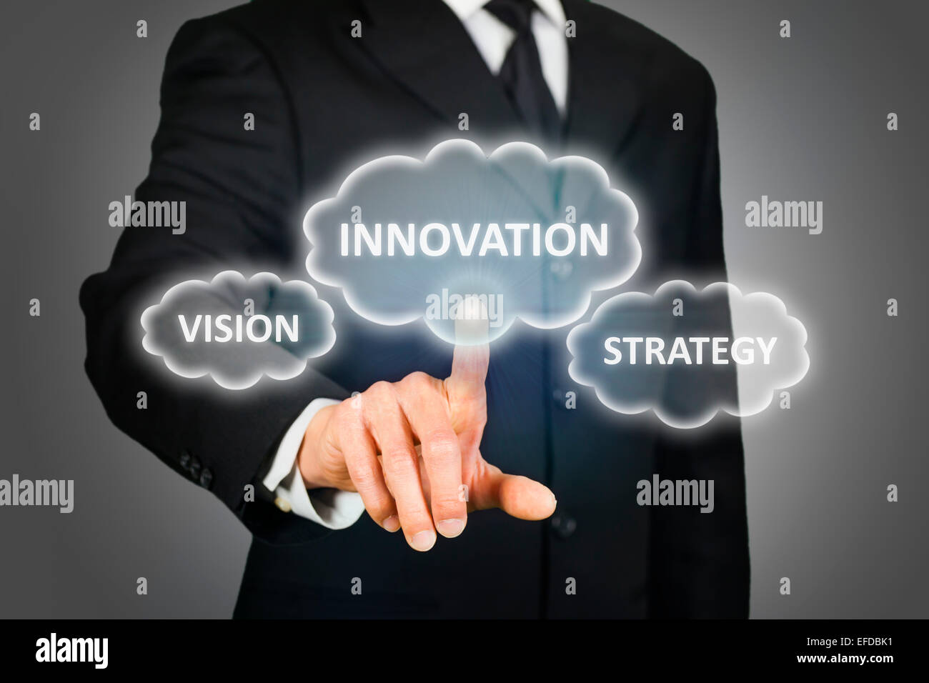 La innovación empresarial, visión y estrategia. Foto de stock