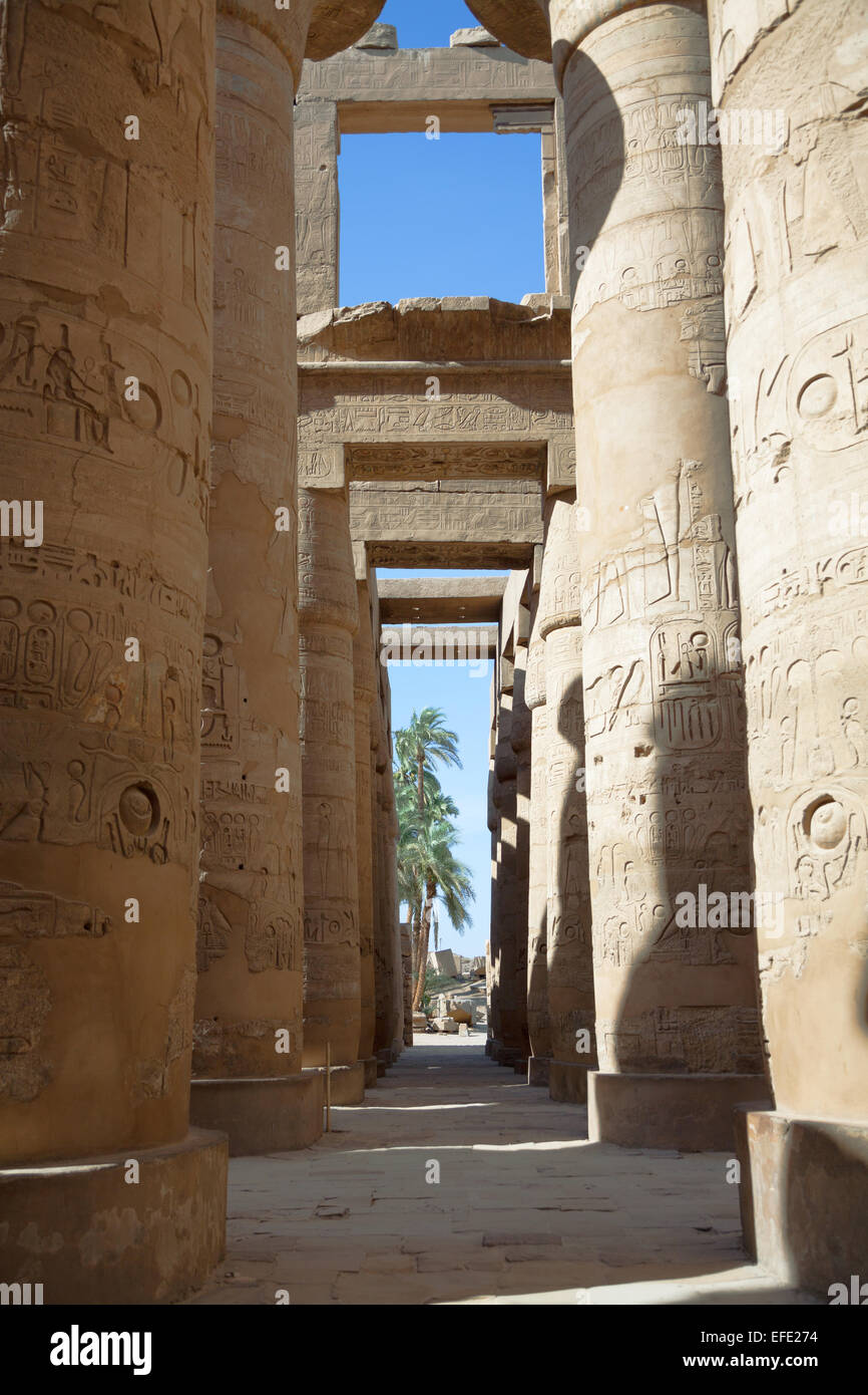 Templo de Karnak en Luxor, Egipto Foto de stock