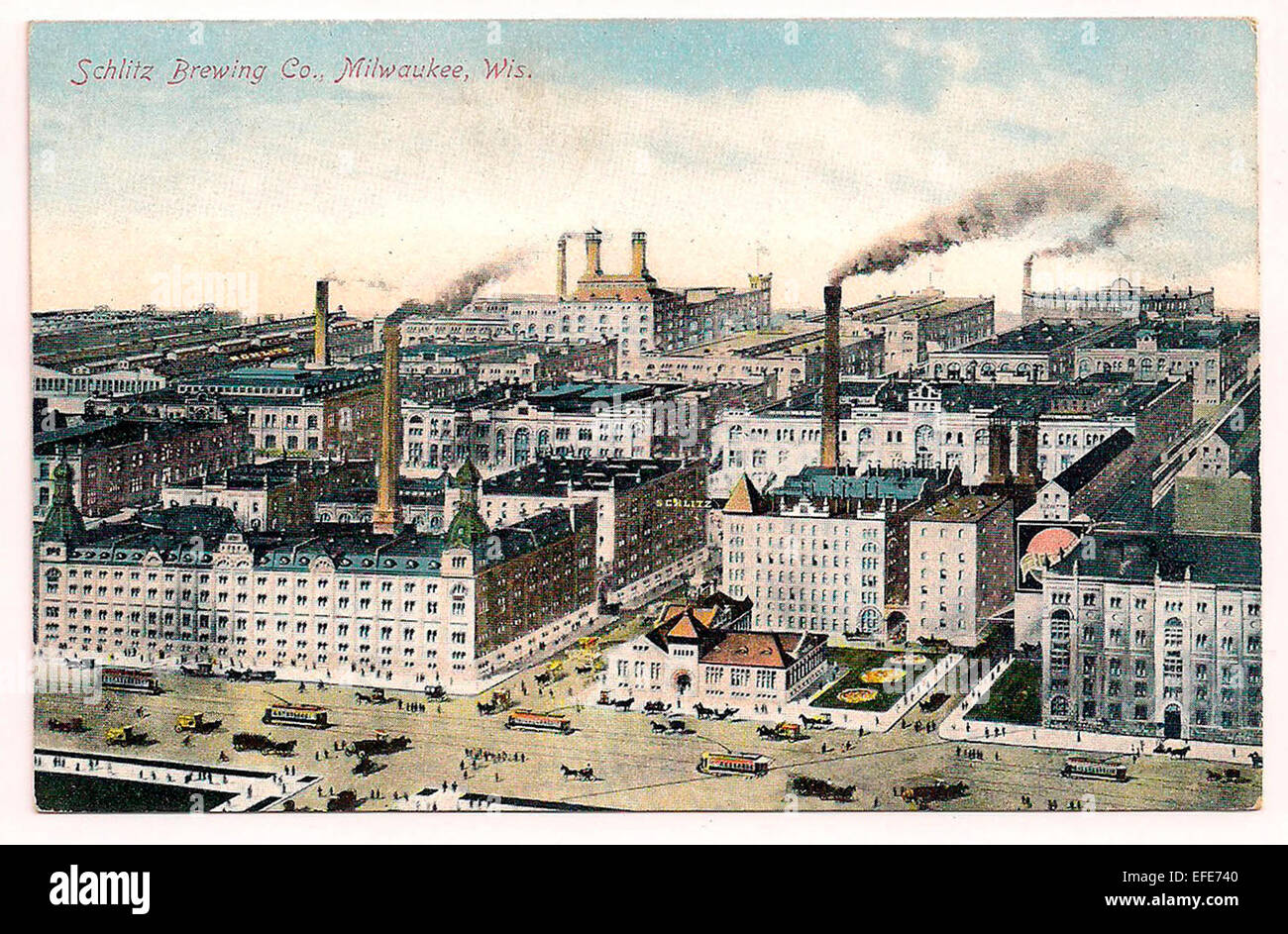 Schlitz Brewing Company, Milwaukee, Wisconsin, circa 1900 Foto de stock