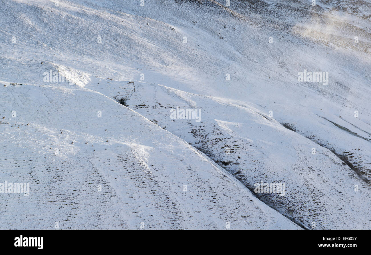 Yarrow montañas del valle cubierto de nieve en invierno. Scottish Borders. Escocia Foto de stock
