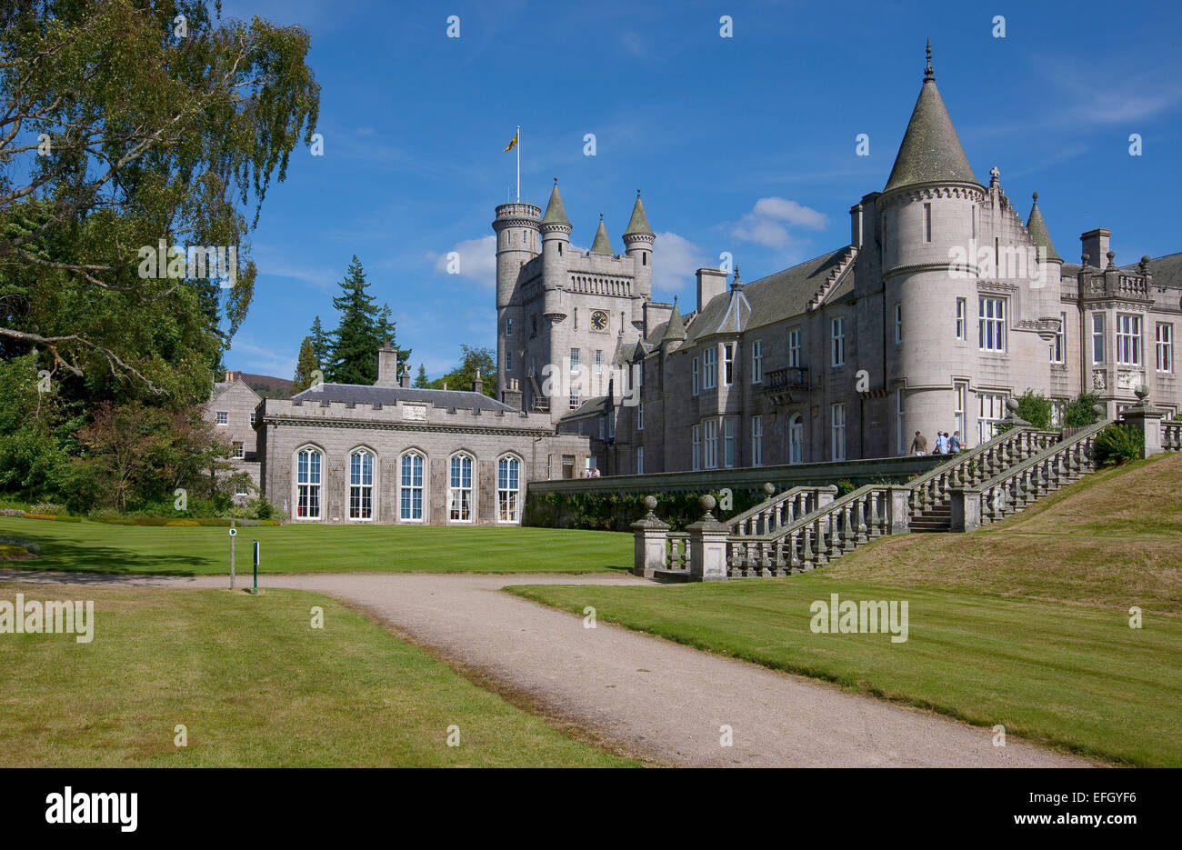 El castillo de Balmoral, el Royal Deeside, Aberdeenshire Foto de stock