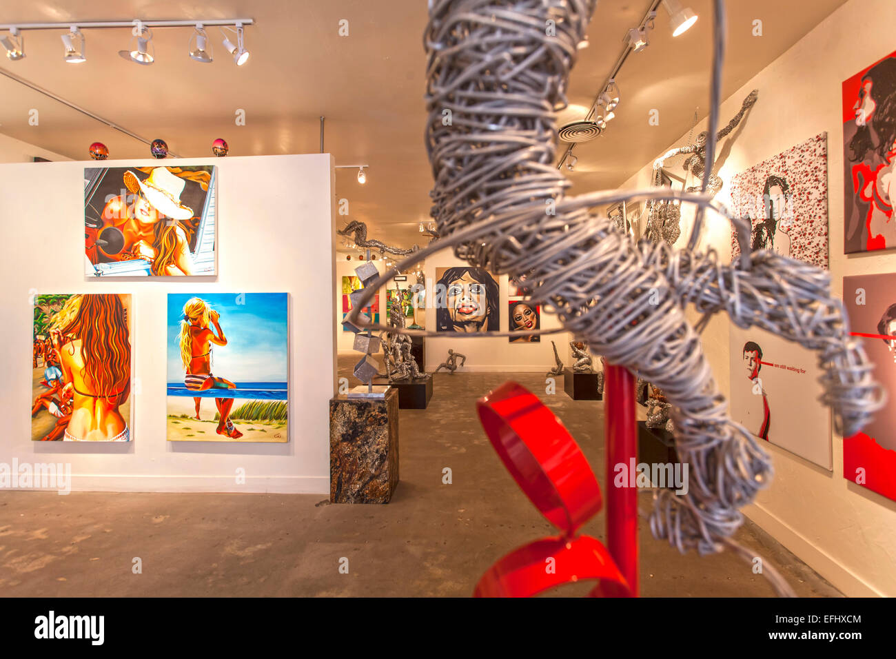 Fusión de arte galerías, Distrito de Diseño de Miami, Florida, EE.UU. Foto de stock