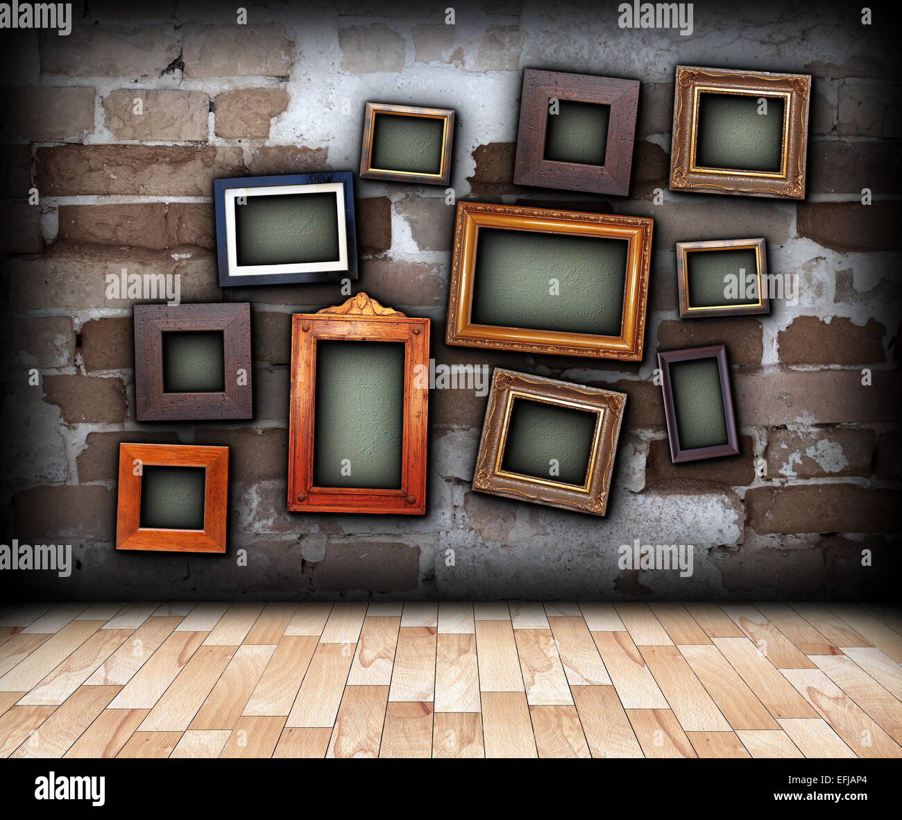 Telon De Fondo Interior Con Pintar Cuadros Colgados En La Pared De