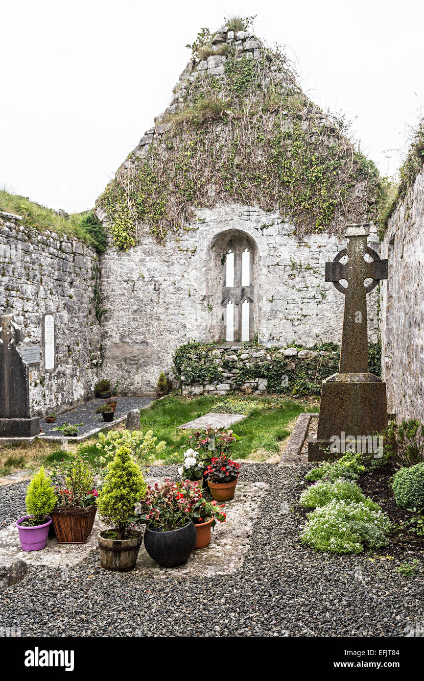 La Iglesia en ruinas, Rathborney, Clare, Irlanda Foto de stock