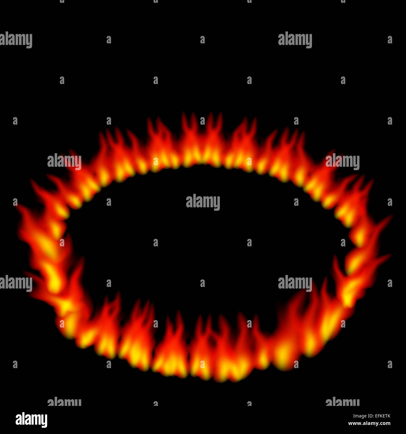 Una imagen de un anillo de fuego sobre un fondo negro. Foto de stock