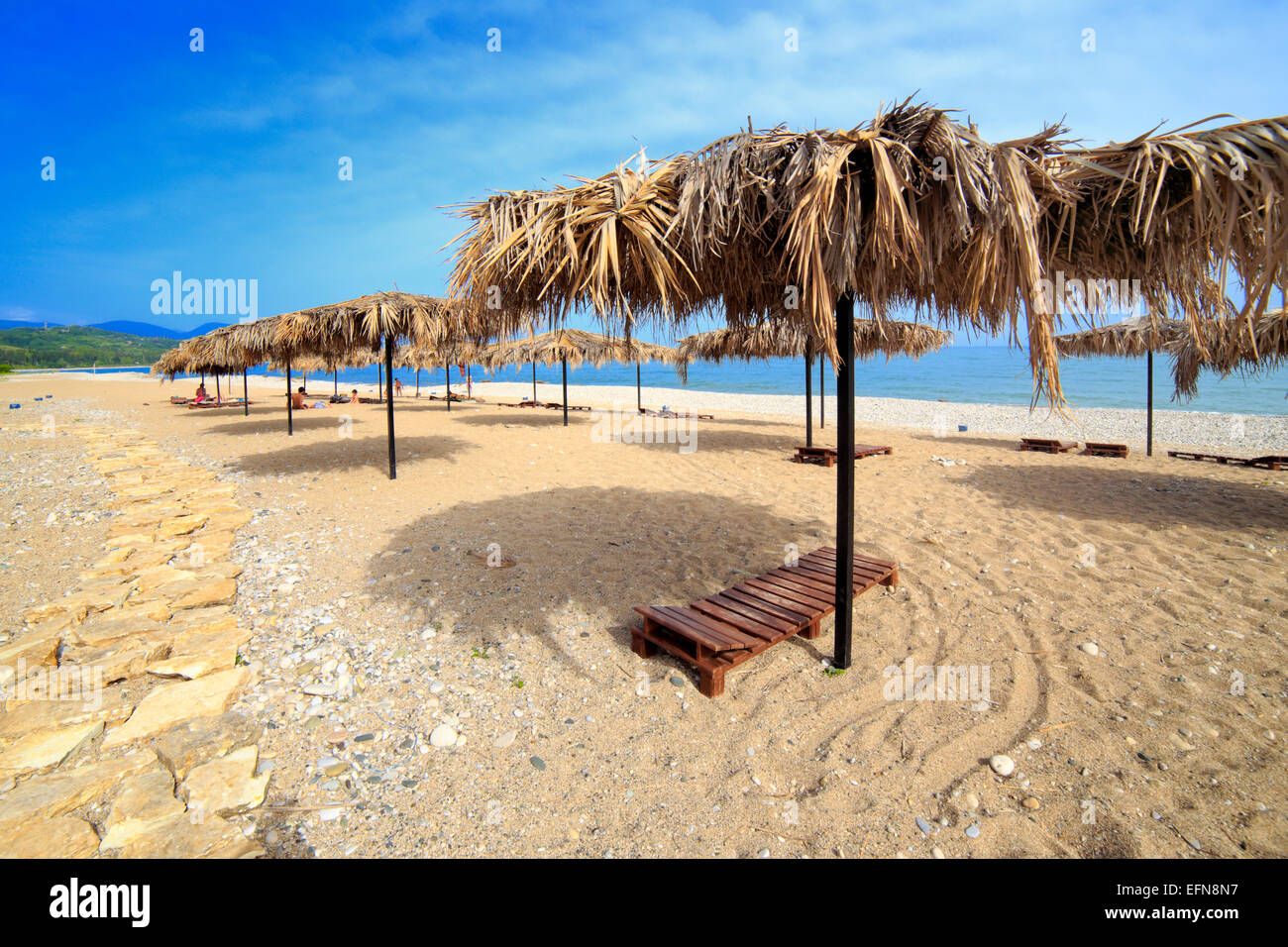 La costa del mar Negro, Gudauta, en Abjasia, Georgia Foto de stock