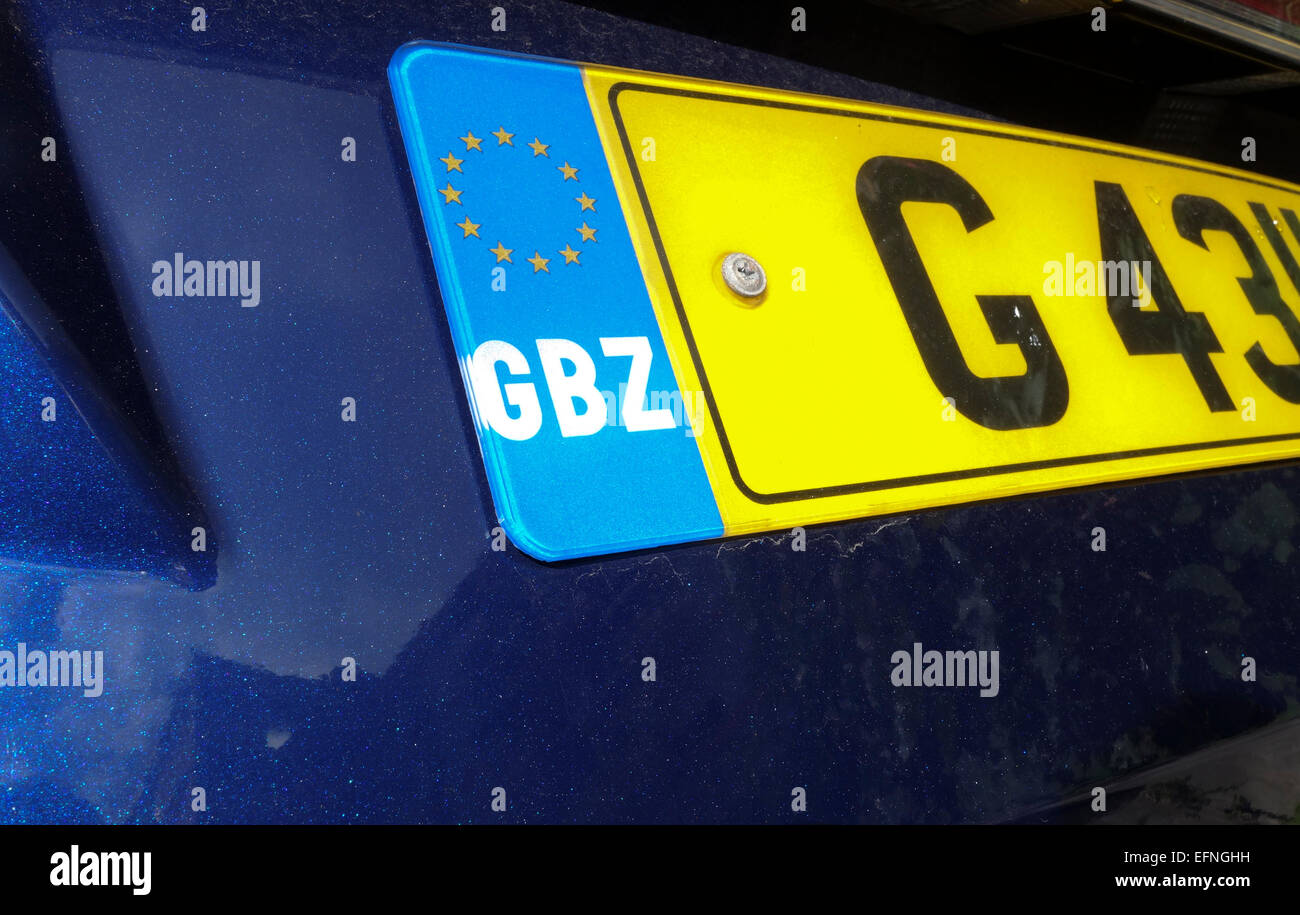 Estrecho de Gibraltar la placa de matrícula del coche, de matrícula, GBZ,  Gibraltar, Reino Unido Fotografía de stock - Alamy