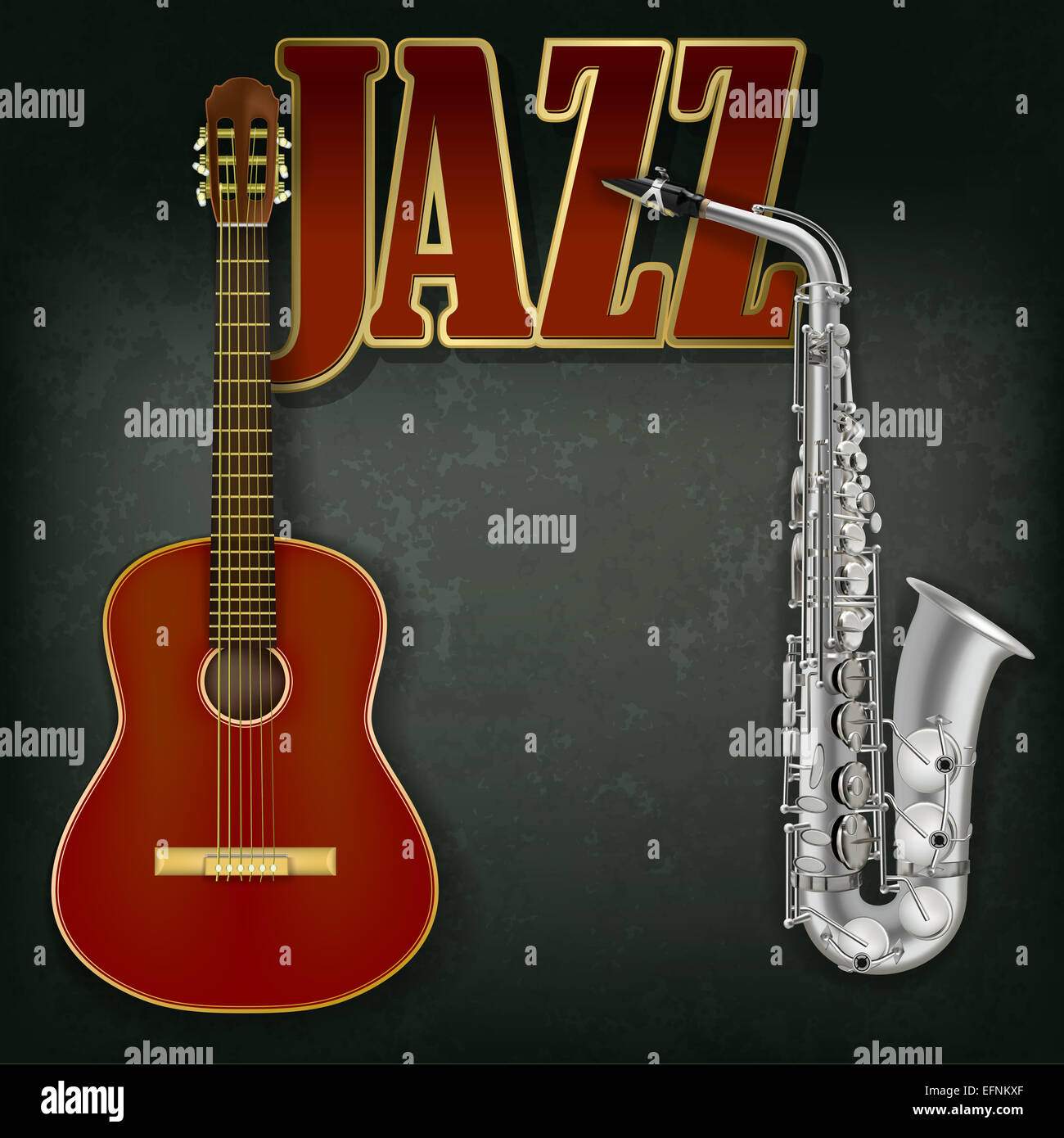 La guitarra acústica y el saxo en abstracto grunge fondo gris Fotografía de  stock - Alamy