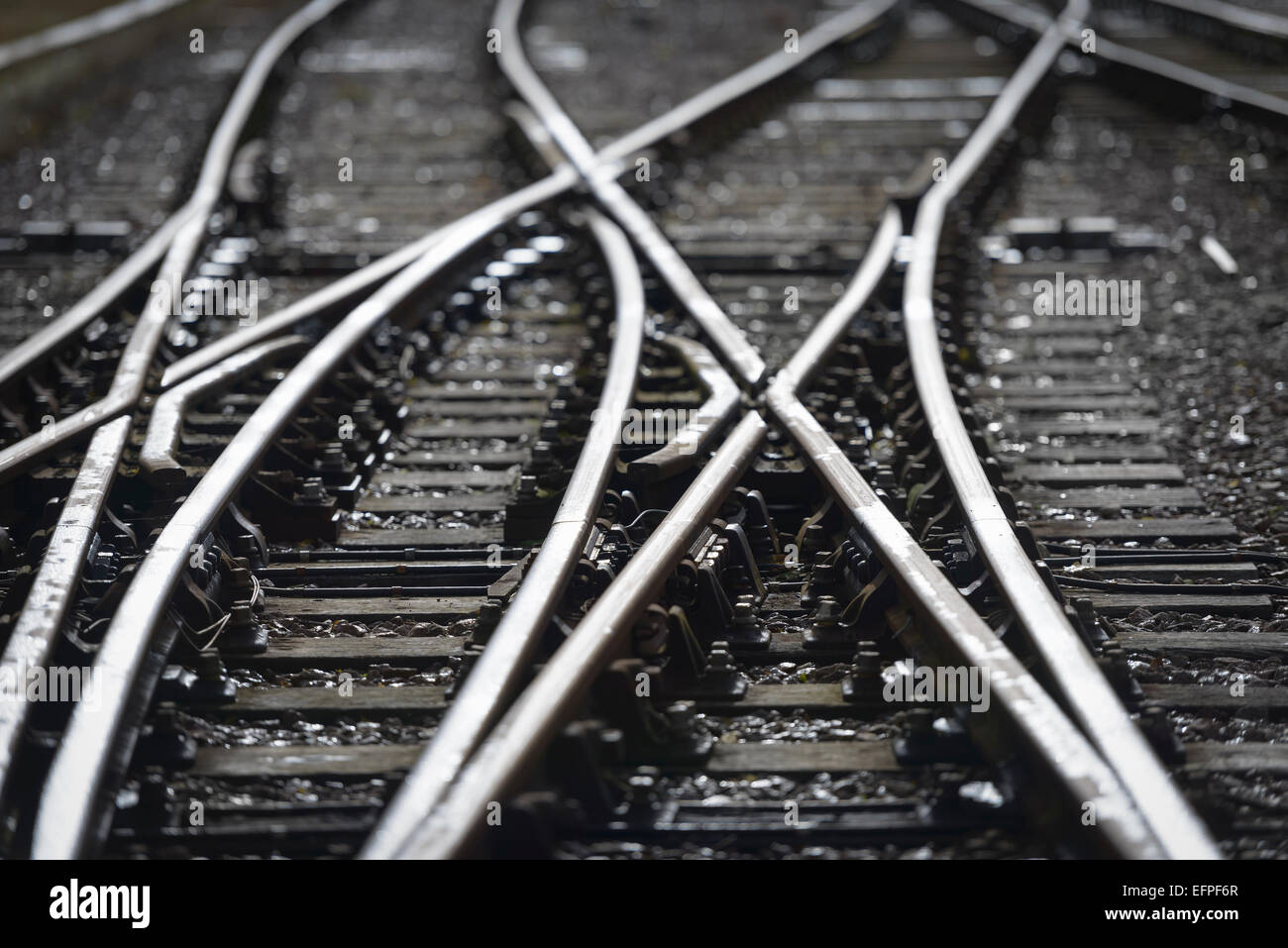 Cerca de la línea de ferrocarril de detalle Foto de stock