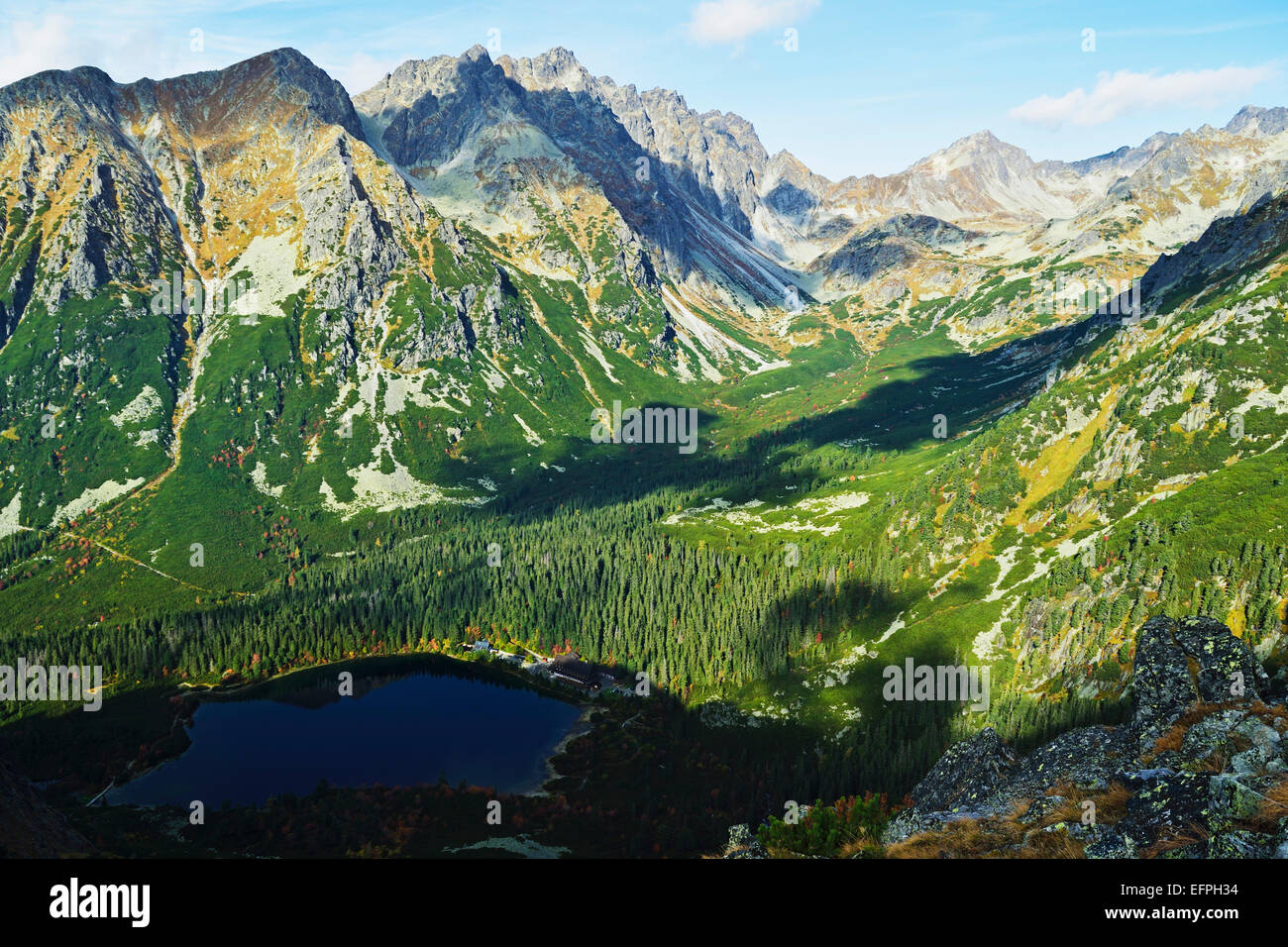 Popradske Pleso, Tatra (Vysoke Tatry), Eslovaquia, Europa Foto de stock