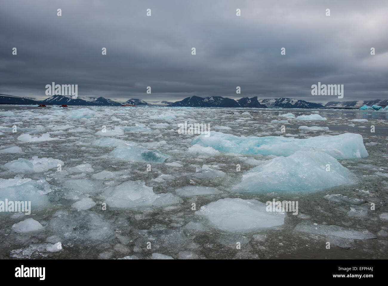 La deriva de hielo glaciar, Hornsund, Svalbard, ártico, Noruega, Escandinavia, Europa Foto de stock