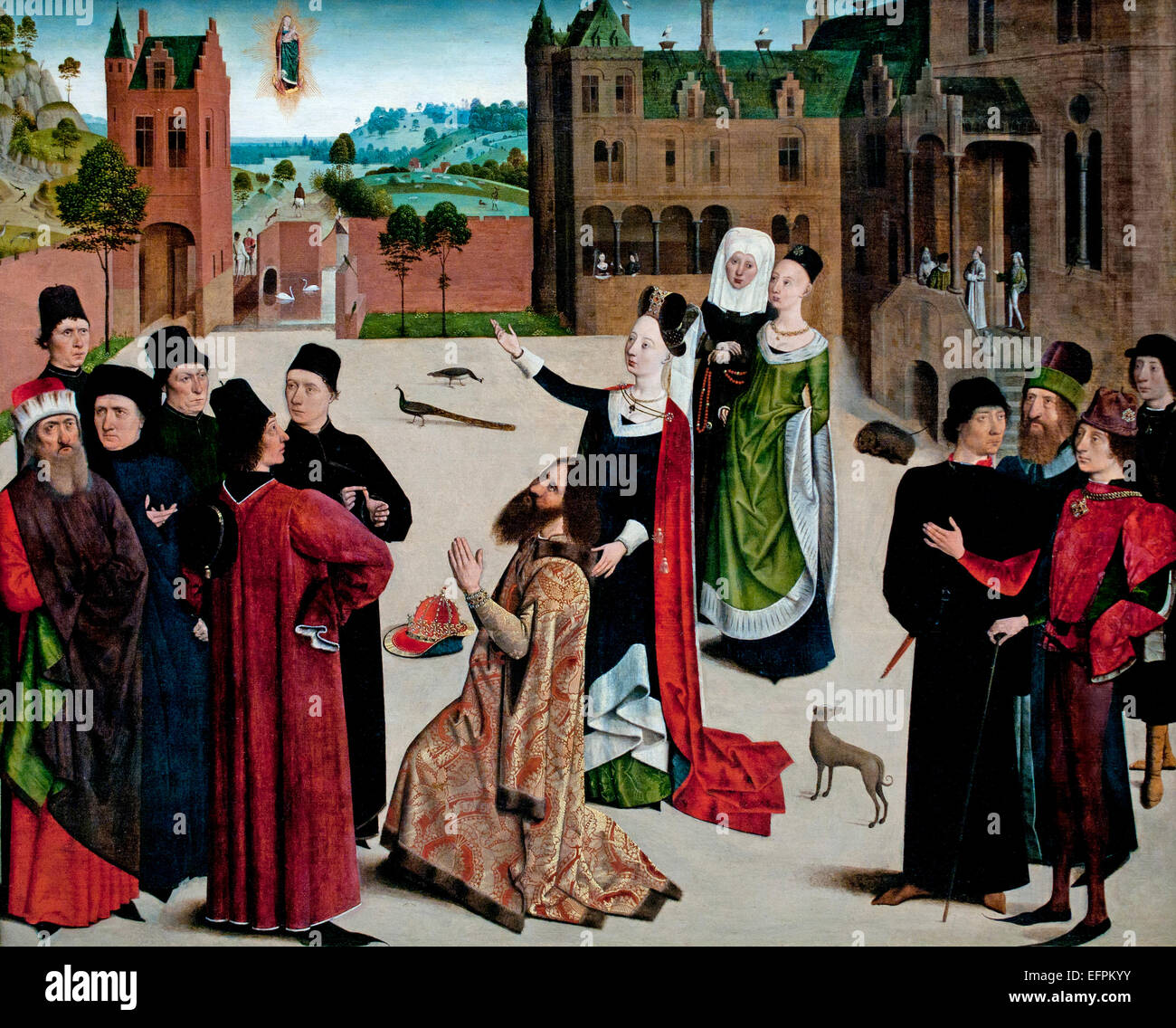La Profecía de la Sibila Tiburtine 1473 Dirk - Diedrick Dieric Bouts holandés 1410-1475 - Países Bajos Bélgica flamenca belga de Lovaina Foto de stock