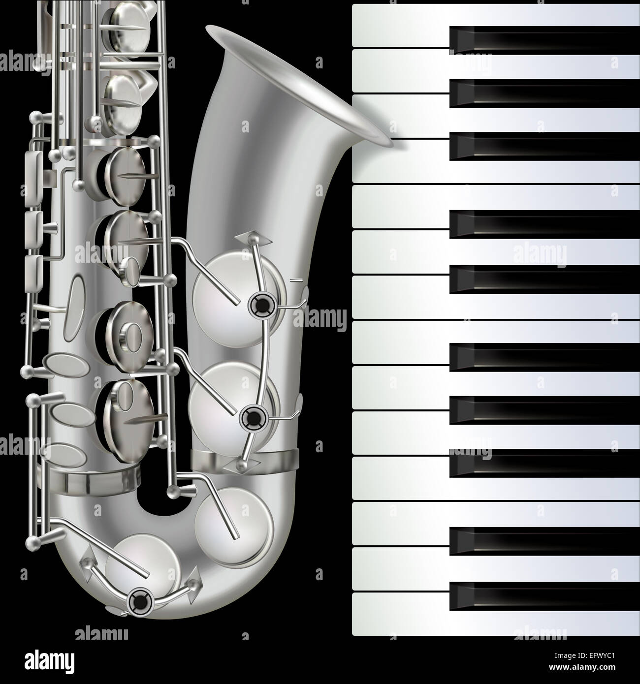 Resumen fondo musical con el saxo y el piano en negro Fotografía de stock -  Alamy