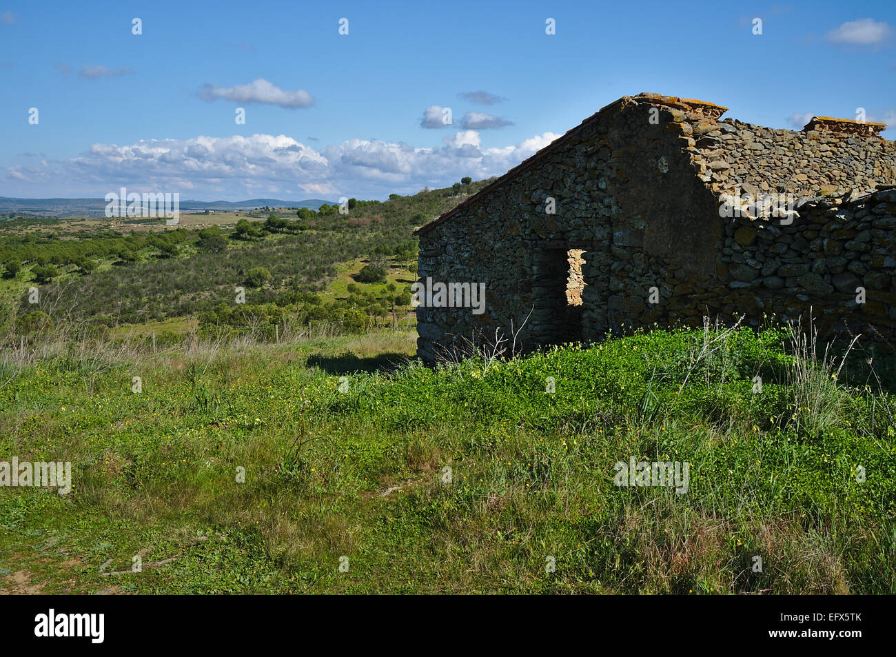 Finca vieja casa en ruinas en Alentejo, Portugal Foto de stock