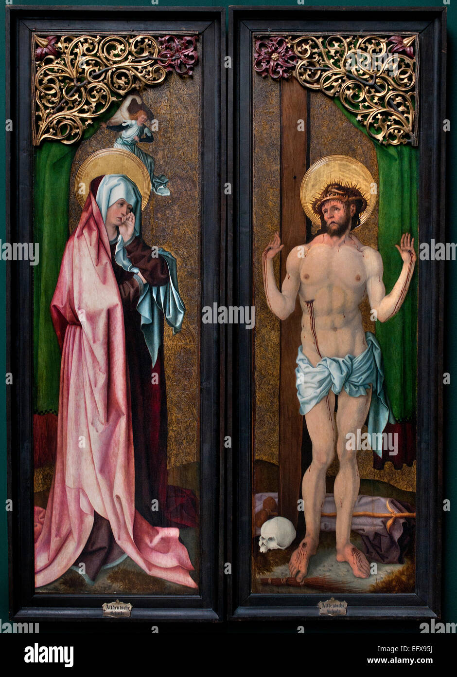 La Virgen María duelo - Cristo como varón de dolores 1504 Maestro de los RETRATOS Stalburg alemán Alemania Foto de stock