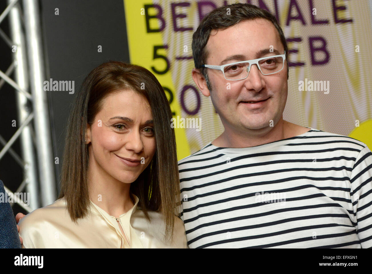 Andreea Vasile y Tudor Giurgiu durante el "por qué yo? De CE/UE?"  conferencia de prensa en la 65ª edición del Festival Internacional de Cine  de Berlín o Berlinale 2015 el 11 de