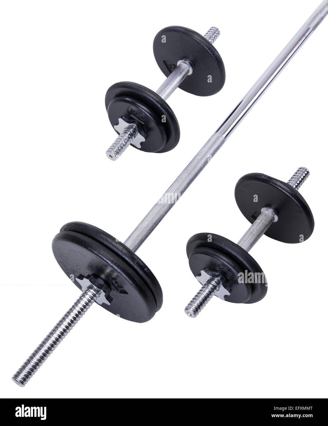 El hierro y el acero pesas para gimnasio Fotografía de stock - Alamy