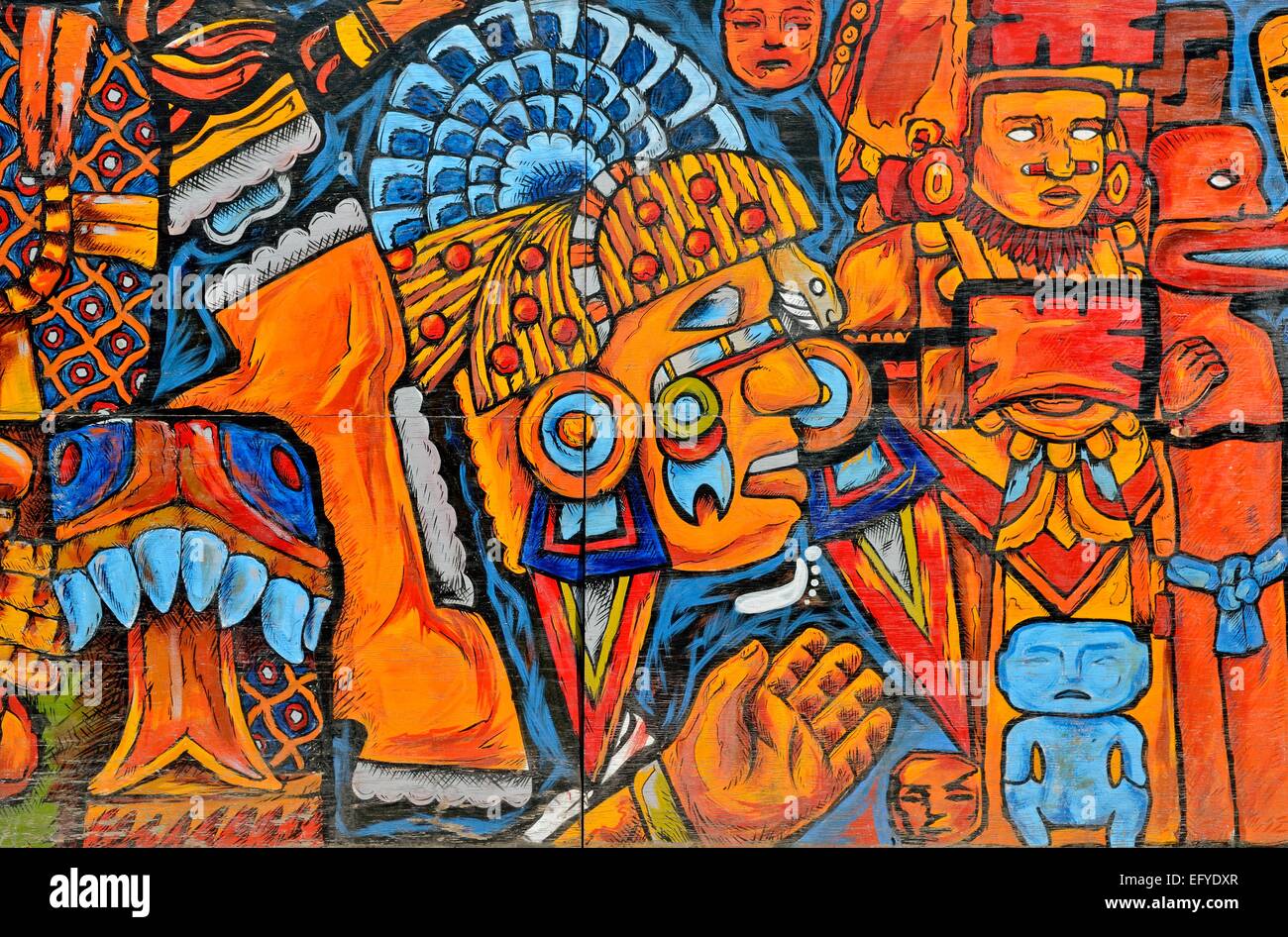 Máscaras, pintura de graffiti en un acaparamiento, Ciudad de México, México  Fotografía de stock - Alamy