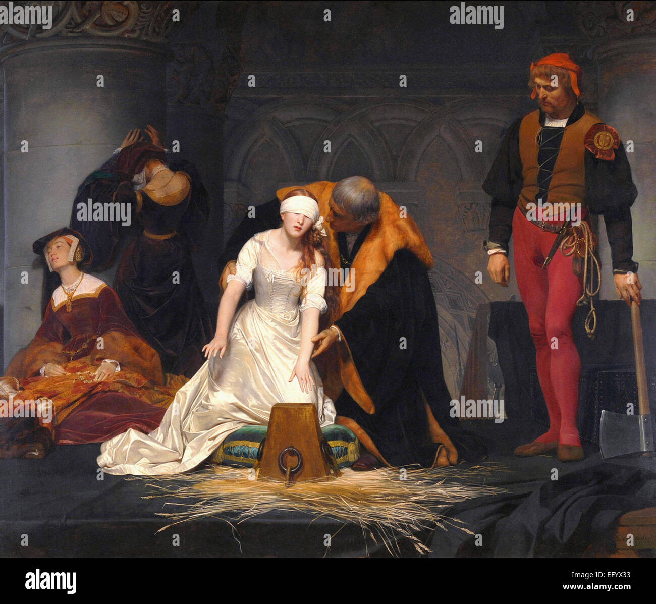 Paul Delaroche la ejecución de Lady Jane Grey Foto de stock