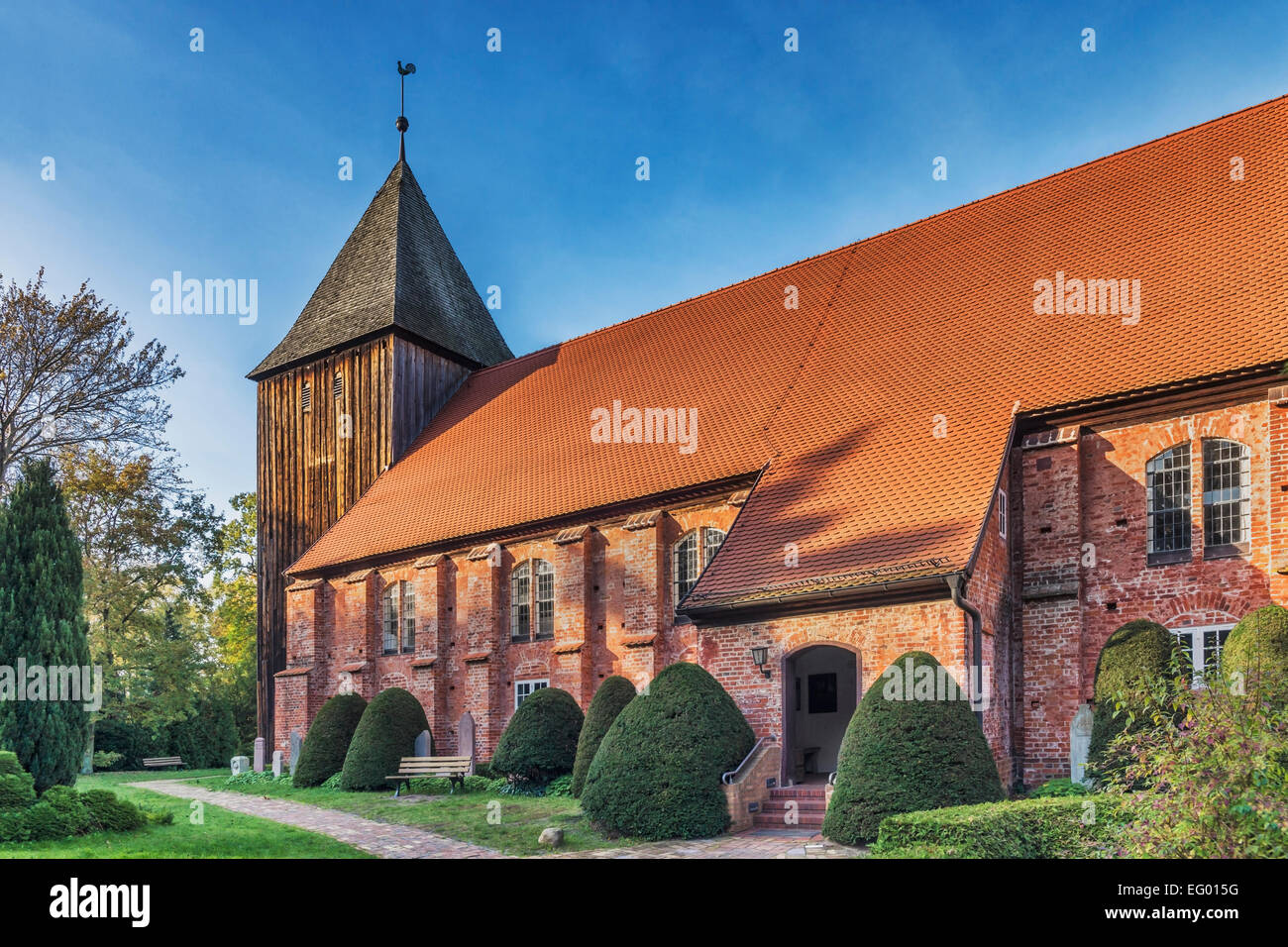 La Iglesia Seamens Prerow fue construido desde 1726 hasta 1728, Fischland-Darss-Zingst, Mecklemburgo-Pomerania Occidental, Alemania, Europa Foto de stock