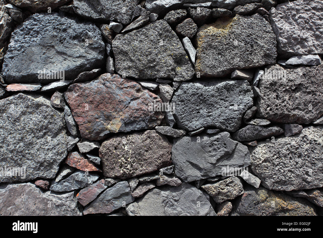 La textura de una pared de piedra volcánica Fotografía de stock - Alamy