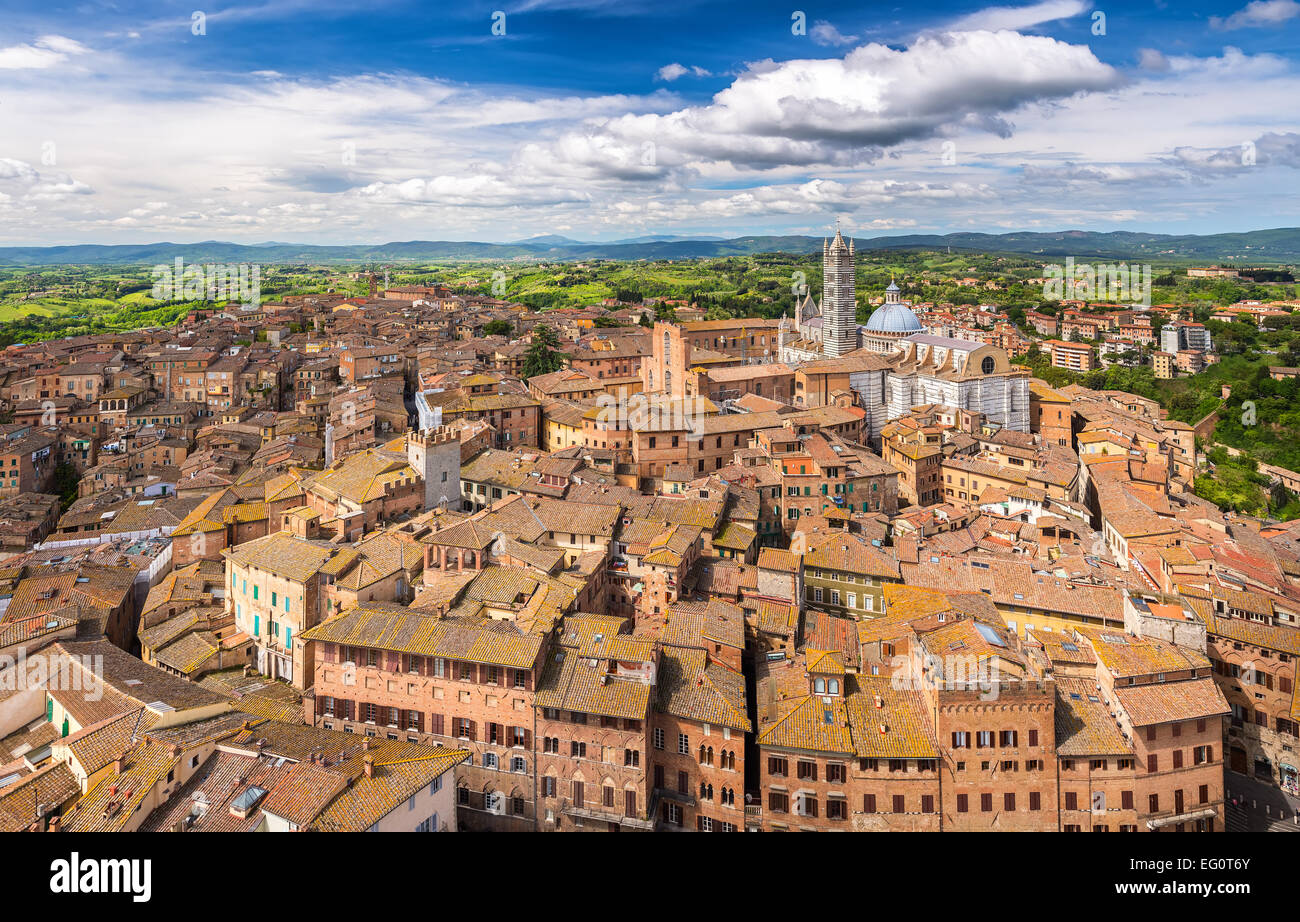Vista aérea de Siena Foto de stock
